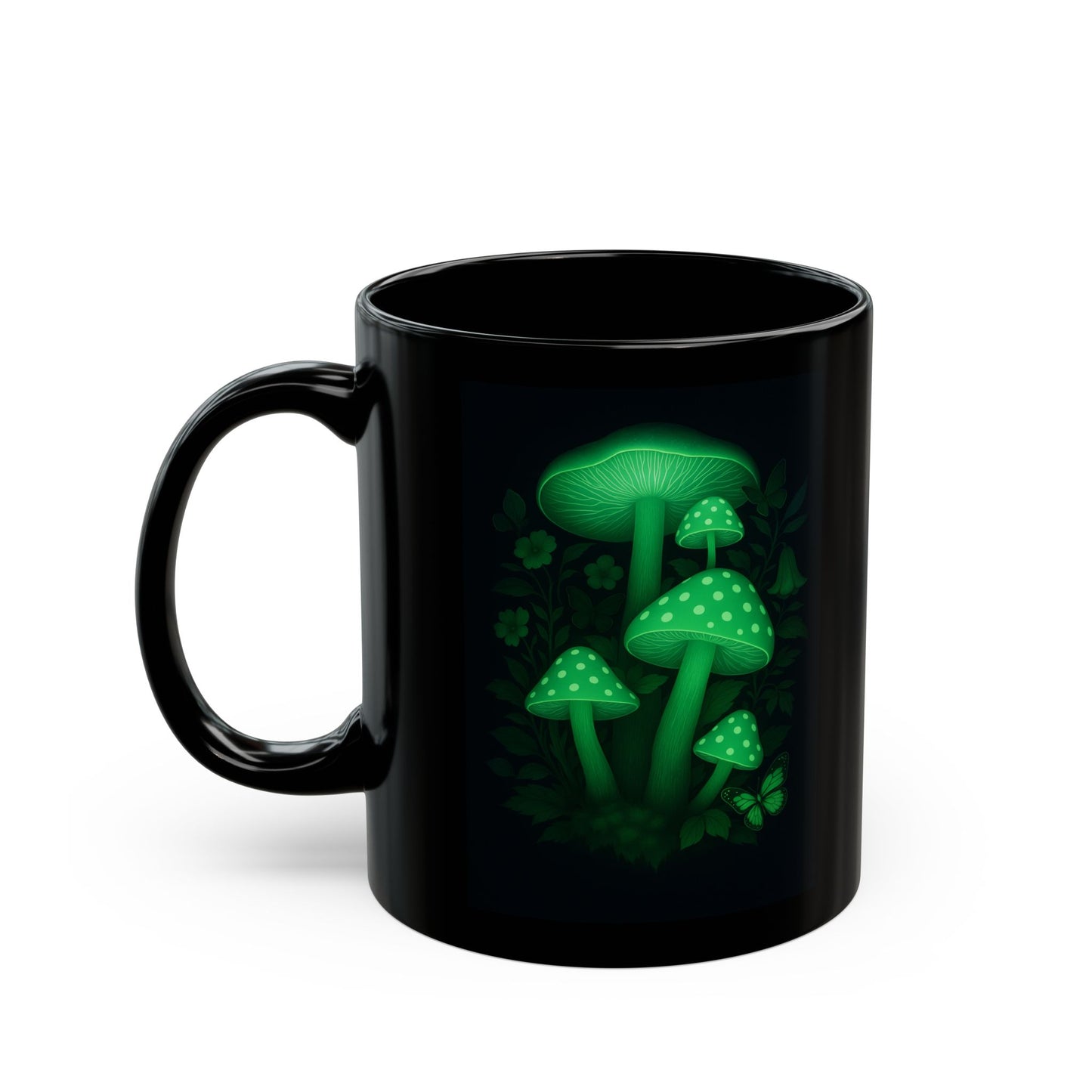 Glow-in-the-Dark Mushroom Mug, Enchanted Fungi Coffee Cup, Mystical Nature Gift for Plant Lovers, Halloween Decor, Witchy Vibe