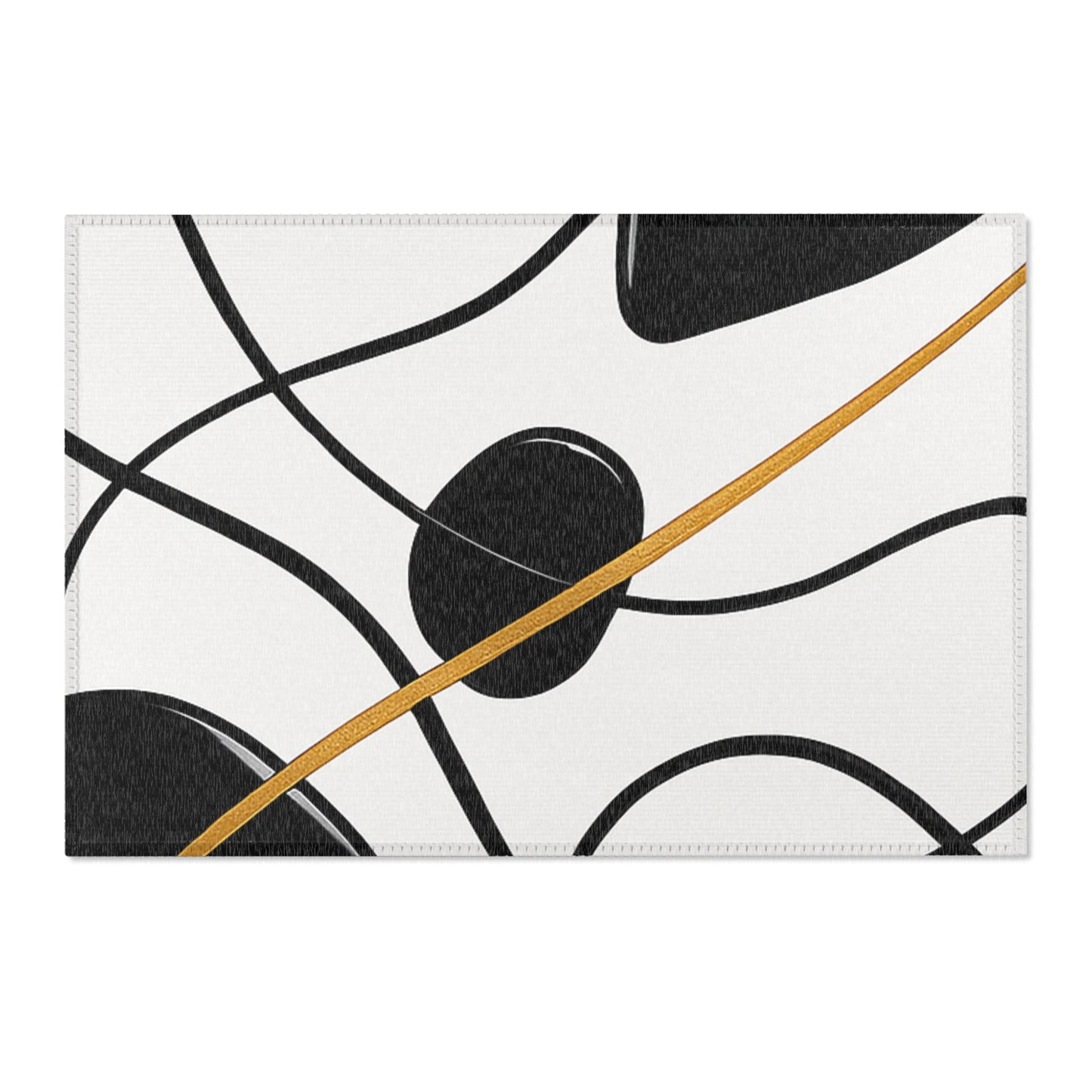 Modern Abstract Area Rug, Minimalist Home Decor, Living Room Mat, Boho Style Rug, Black and White Design