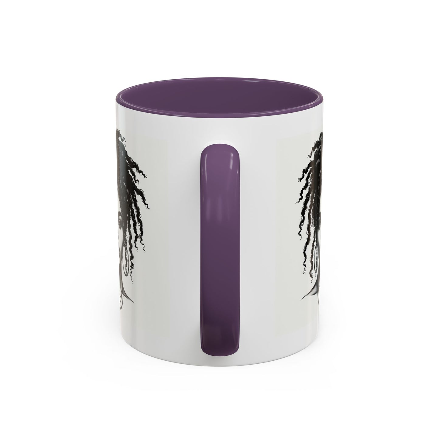 Messy Bun Personalized Coffee Mug, Gift for Coffee Lovers, Afro Hair Black American African Girl