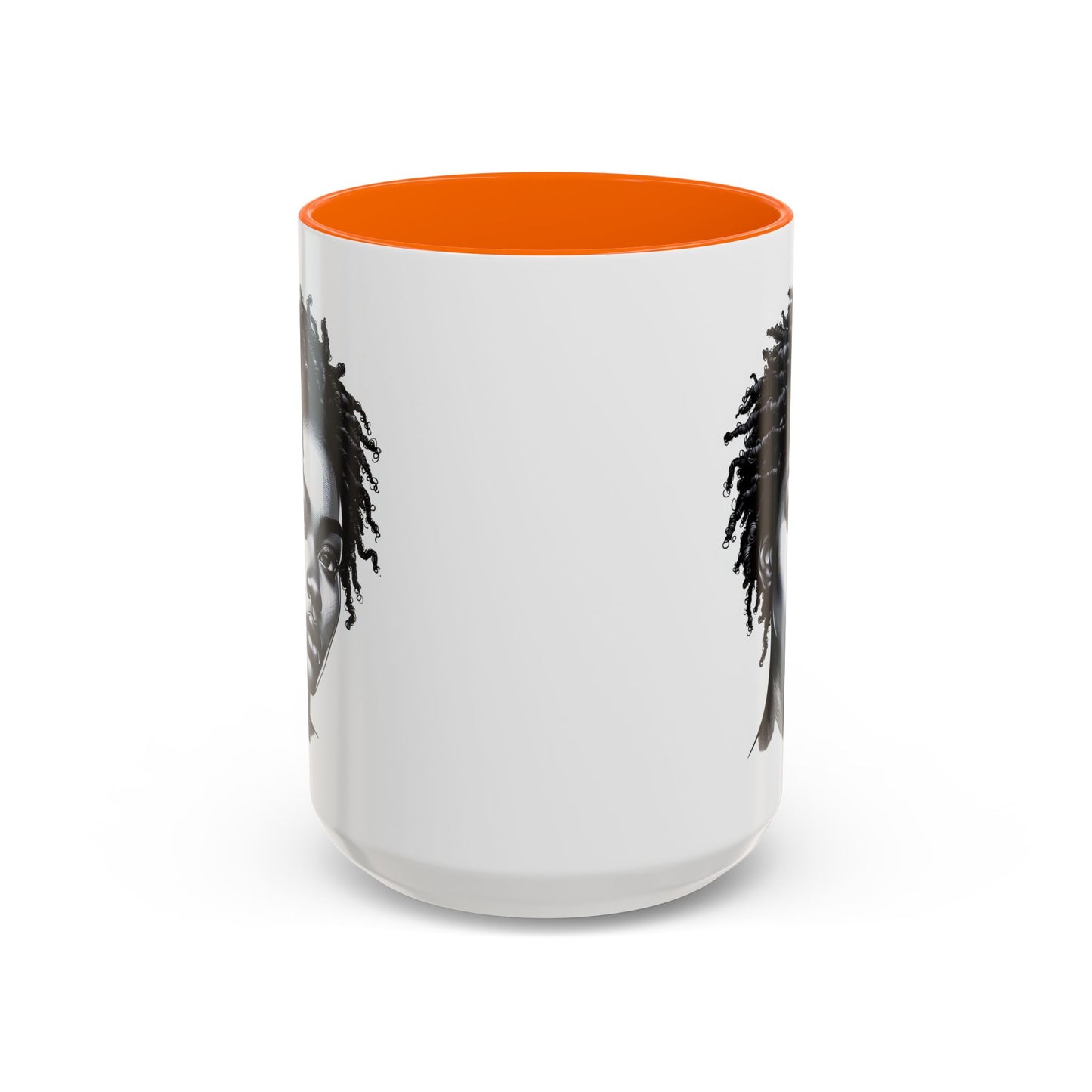 Afrocentric Accent Coffee Mug, Artistic Mug for Home, Unique Gift for Her, Afro Hair Black American African Girl