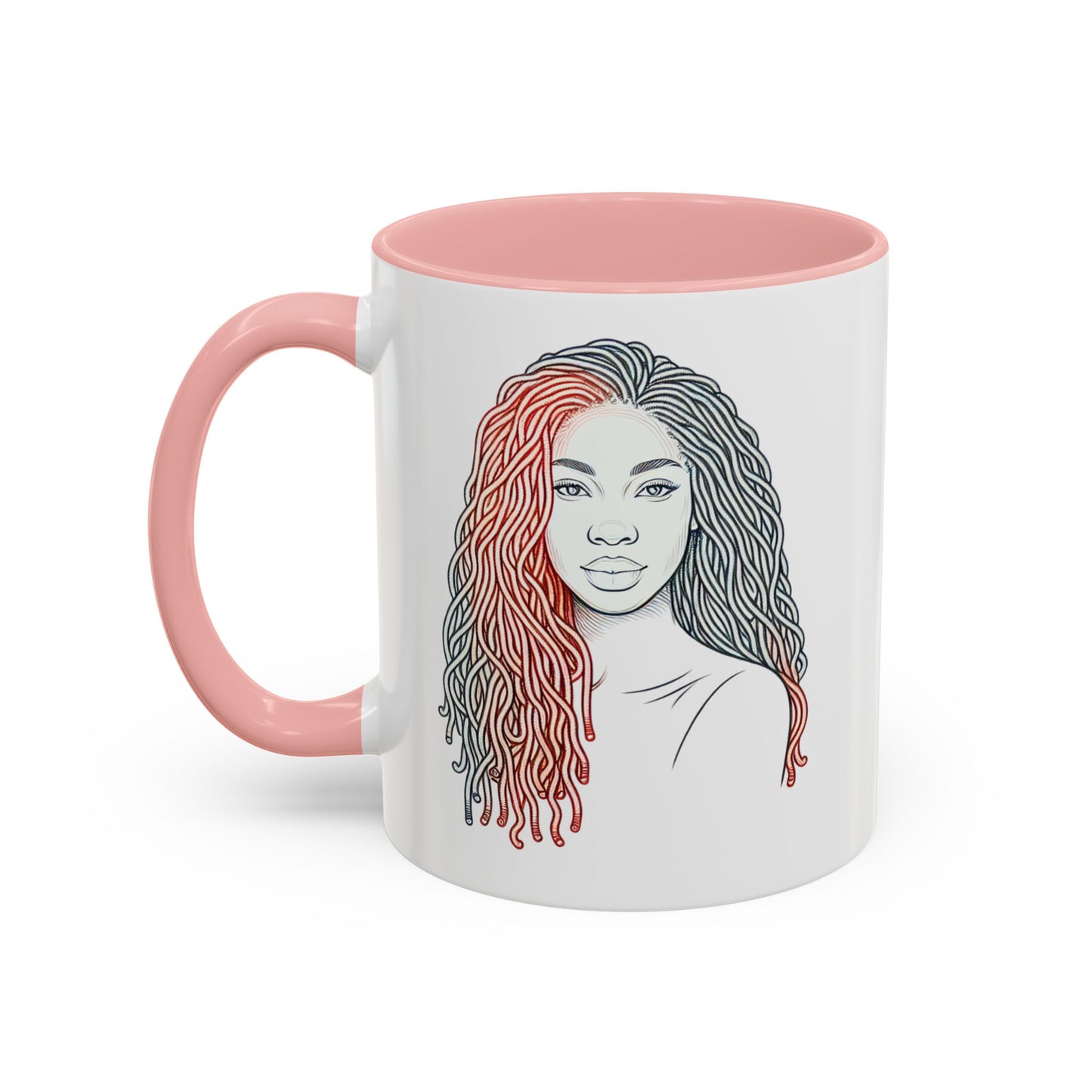 Artistic Accent Coffee Mug. Afrocentric Gift Afro Hair Black American African Girl