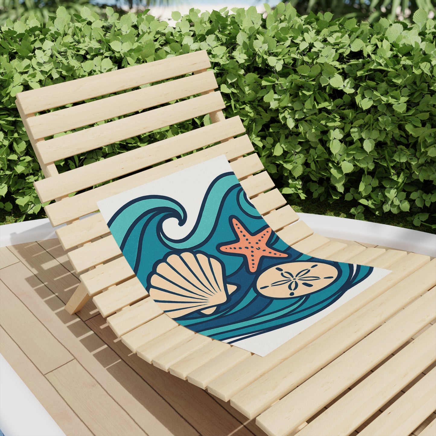 Coastal Beach Towels with Sea Shells and Starfish Design | Perfect for Summer, Pool Days, Gifts, Beach Vacations, Home Decor