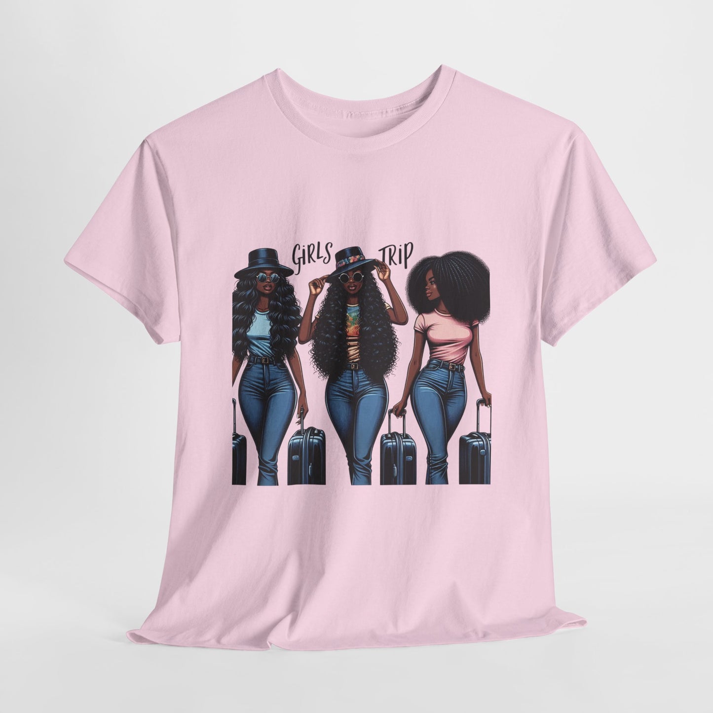 Girls Trip Casual Wear Gift for Locs Lovers Afro Hair Black American African Girl T-shirt