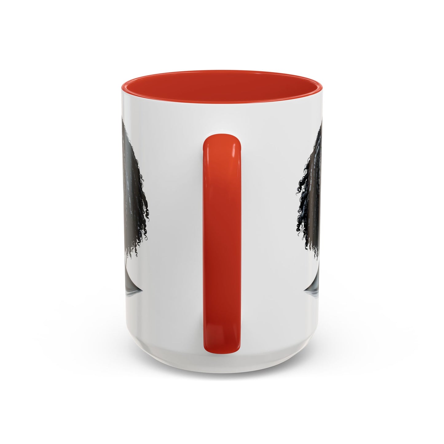 Elegant Black Woman Accent Coffee Mug. Afrocentric Gift for Coffee Lovers, Afro Hair Black American African Girl