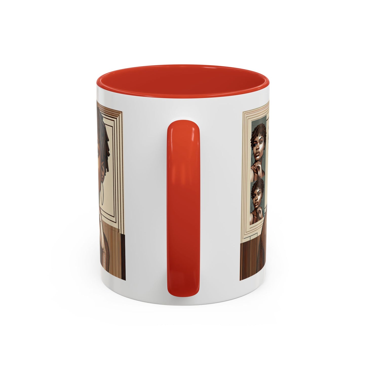 Elegant Art Coffee Mug, Unique Mug Gift, Black Girl Coffee Cup, Afrocentric Accent Mug