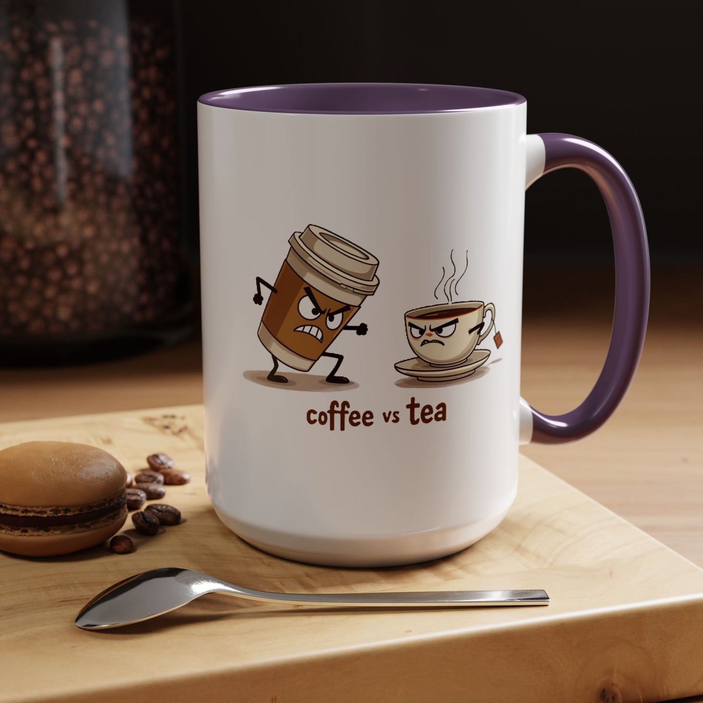 Coffee vs Tea Humorous Accent Mug. 11oz & 15oz. Perfect Gift for Coffee Lovers