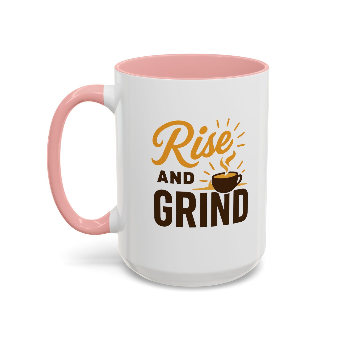Coffee Lover's Motivational Mug | Rise and Grind for a Perfect Start, Gift for Baristas, Cozy Mornings, Home Office Decor, 11 & 15oz