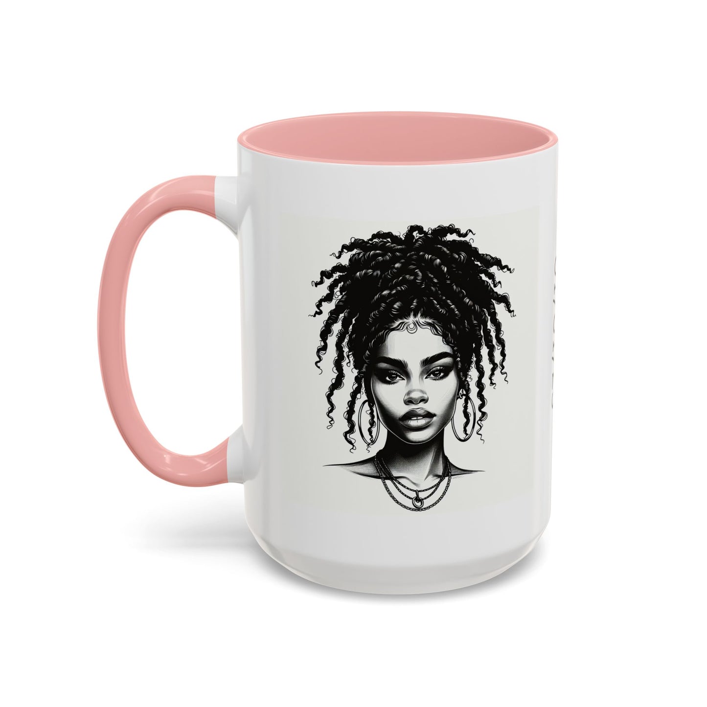 Messy Bun Personalized Coffee Mug, Gift for Coffee Lovers, Afro Hair Black American African Girl