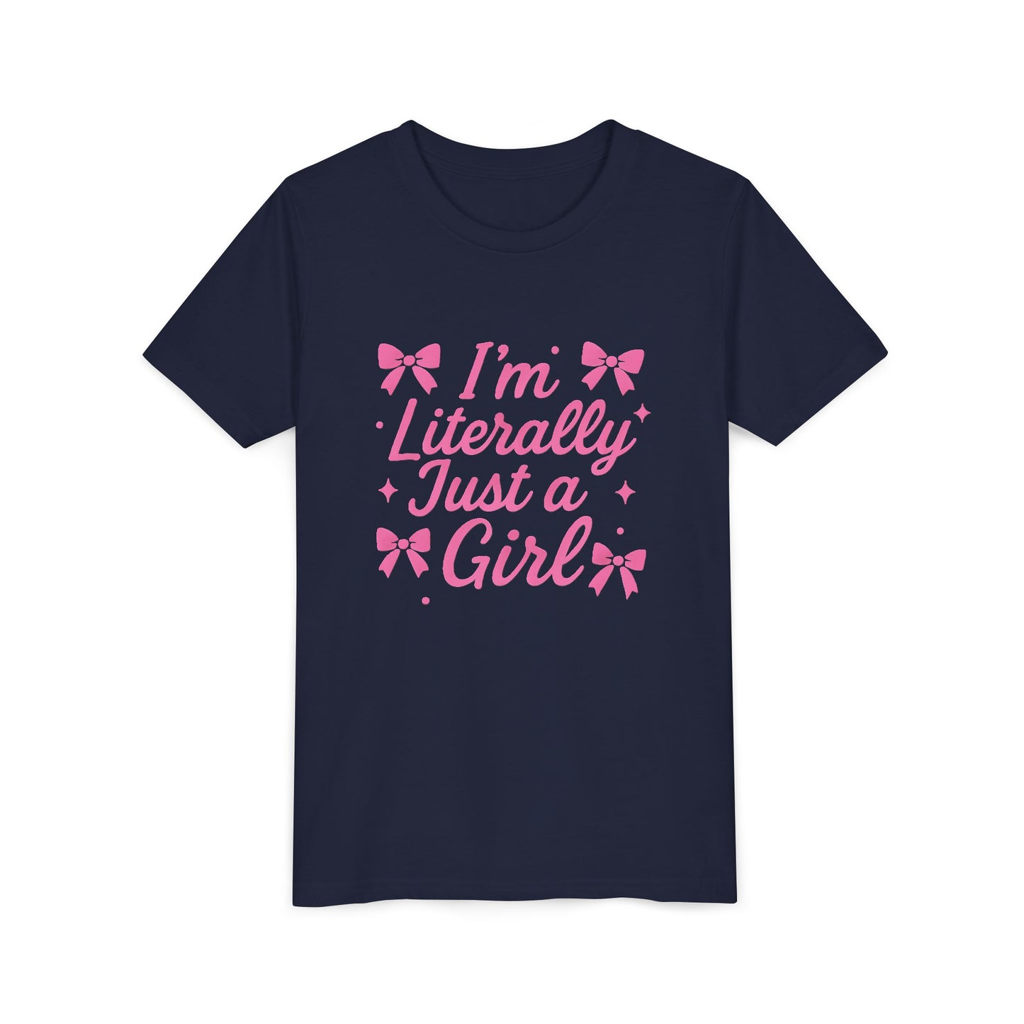 Cute Girls' Tee: I'm Literally Just a Girl. Youth Short Sleeve T-shirt, Perfect for Birthday Gifts, Playdates, Everyday Wear, Summer