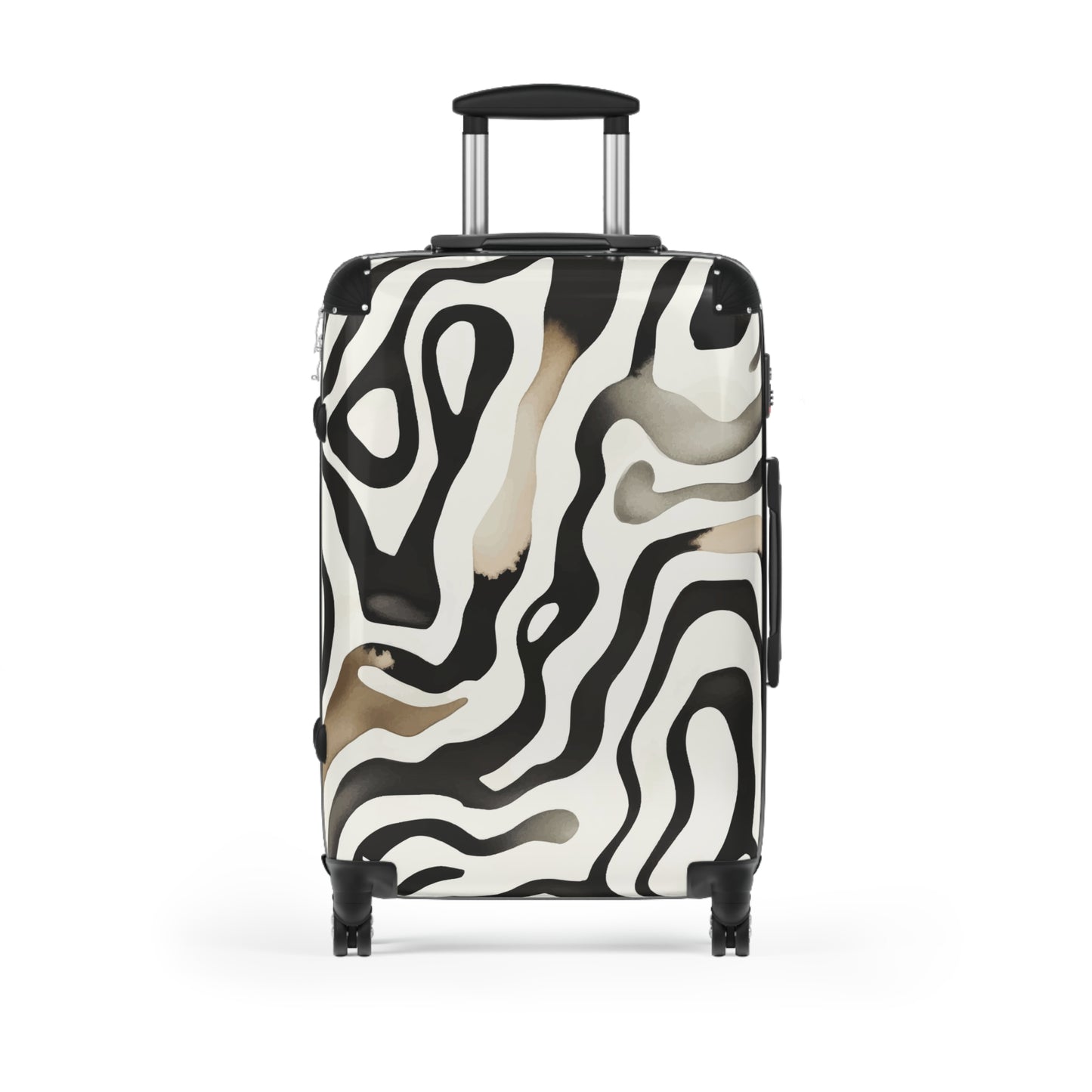 Chic Travel Suitcase, Stylish Luggage, Modern Carry-On, Unique Vacation Bag, Trendy Holiday Gear, Artful Zebra Print Design