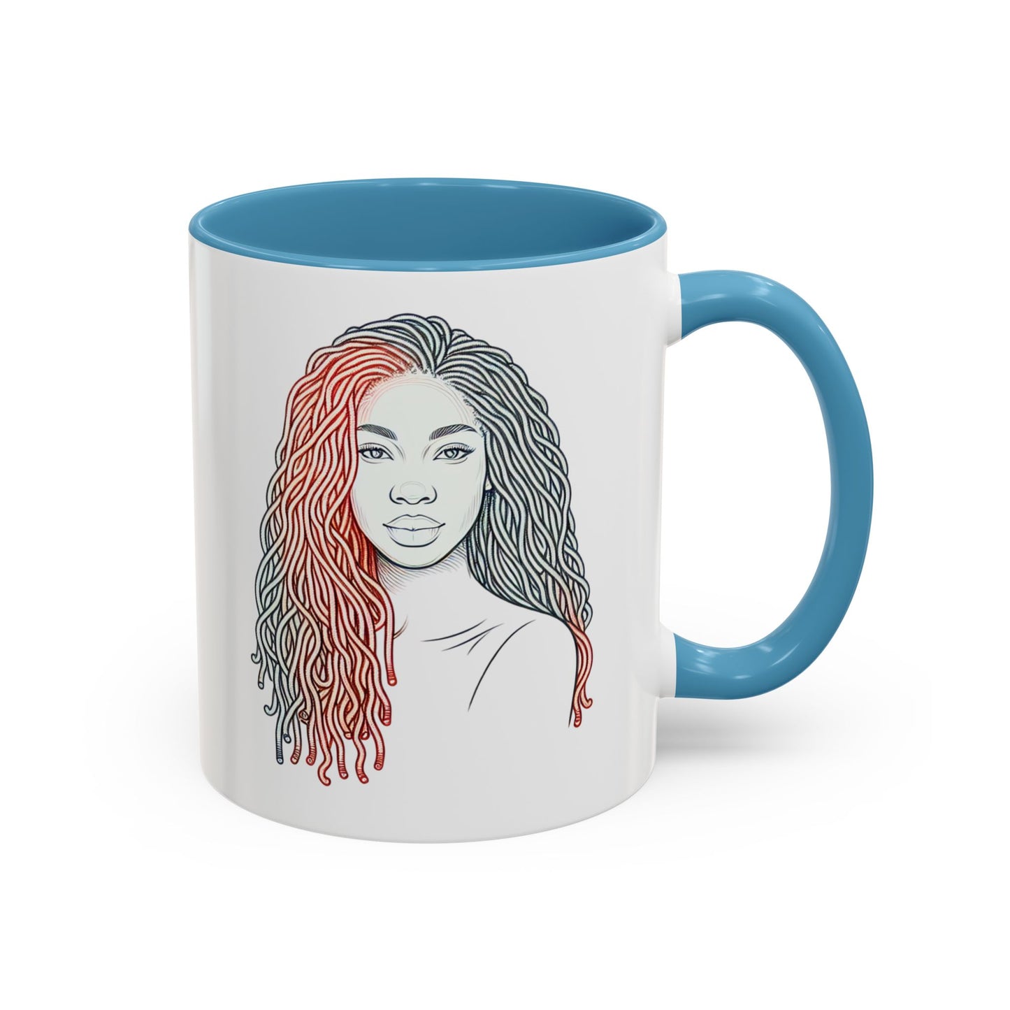 Artistic Accent Coffee Mug. Afrocentric Gift Afro Hair Black American African Girl
