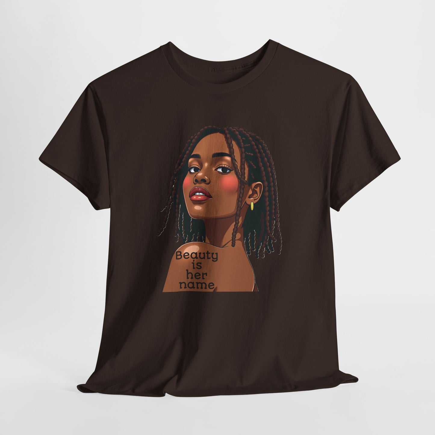 Beauty is Her Name Tee Casual Wear Gift for Locs Lovers Afro Hair Black American African Girl T-shirt