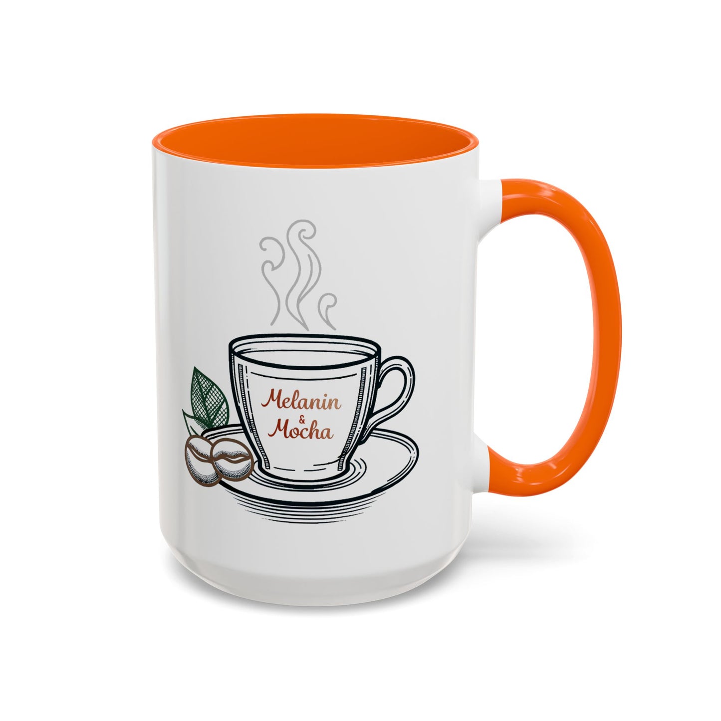 Melanin & Mocha Accent Coffee Mug, Gift for Coffee Lovers, Afro Hair Black American African Girl