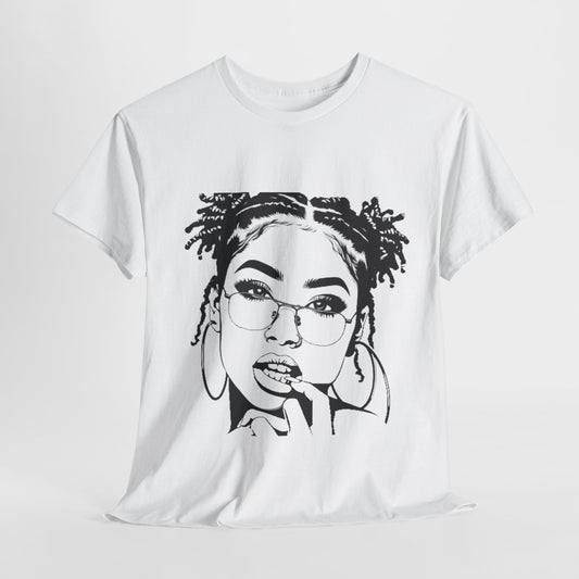 Bold Expression T-shirt Casual Wear Gift for Locs Lovers Afro Hair Black American African Girl T-shirt