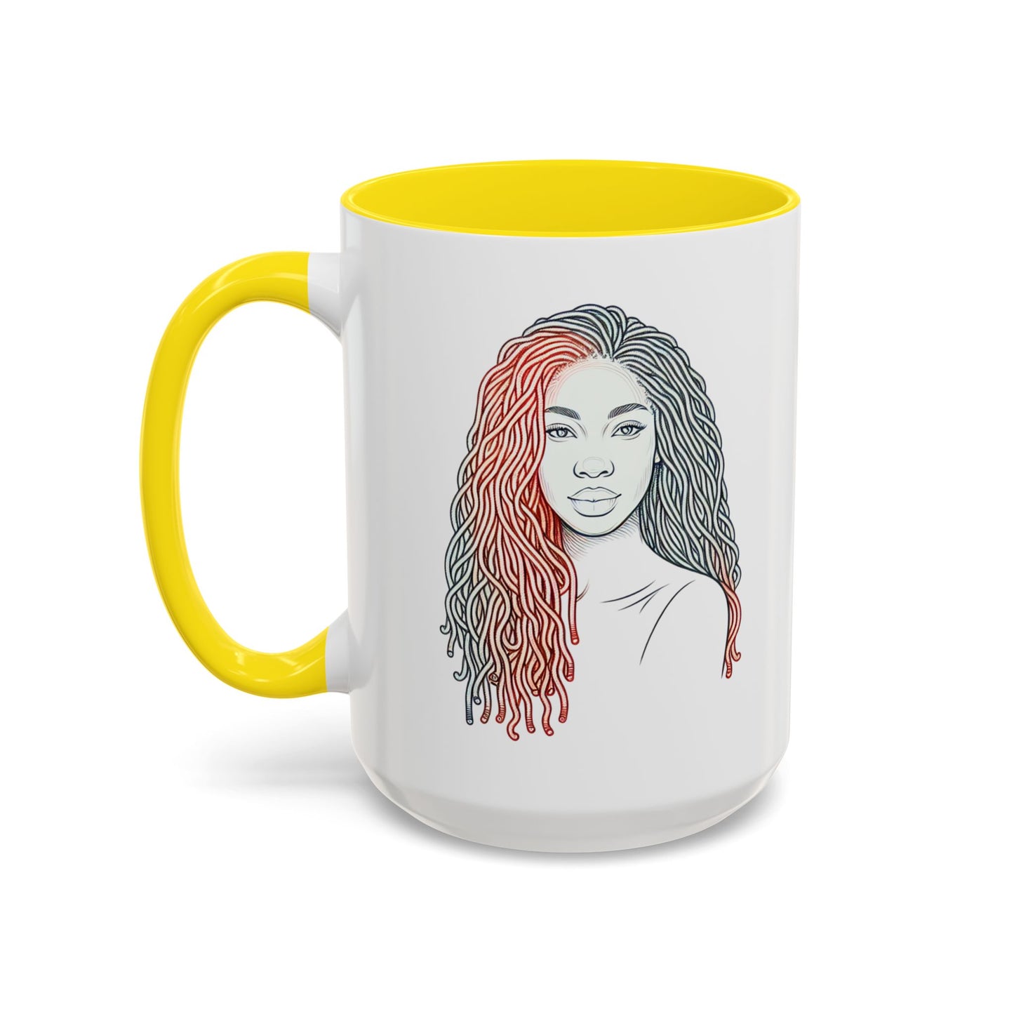 Artistic Accent Coffee Mug. Afrocentric Gift Afro Hair Black American African Girl