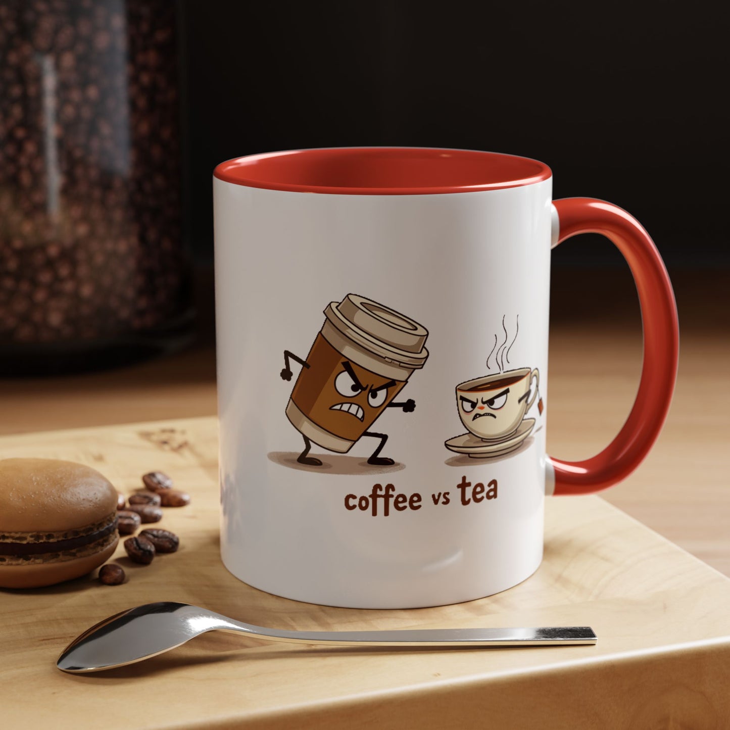 Coffee vs Tea Humorous Accent Mug. 11oz & 15oz. Perfect Gift for Coffee Lovers