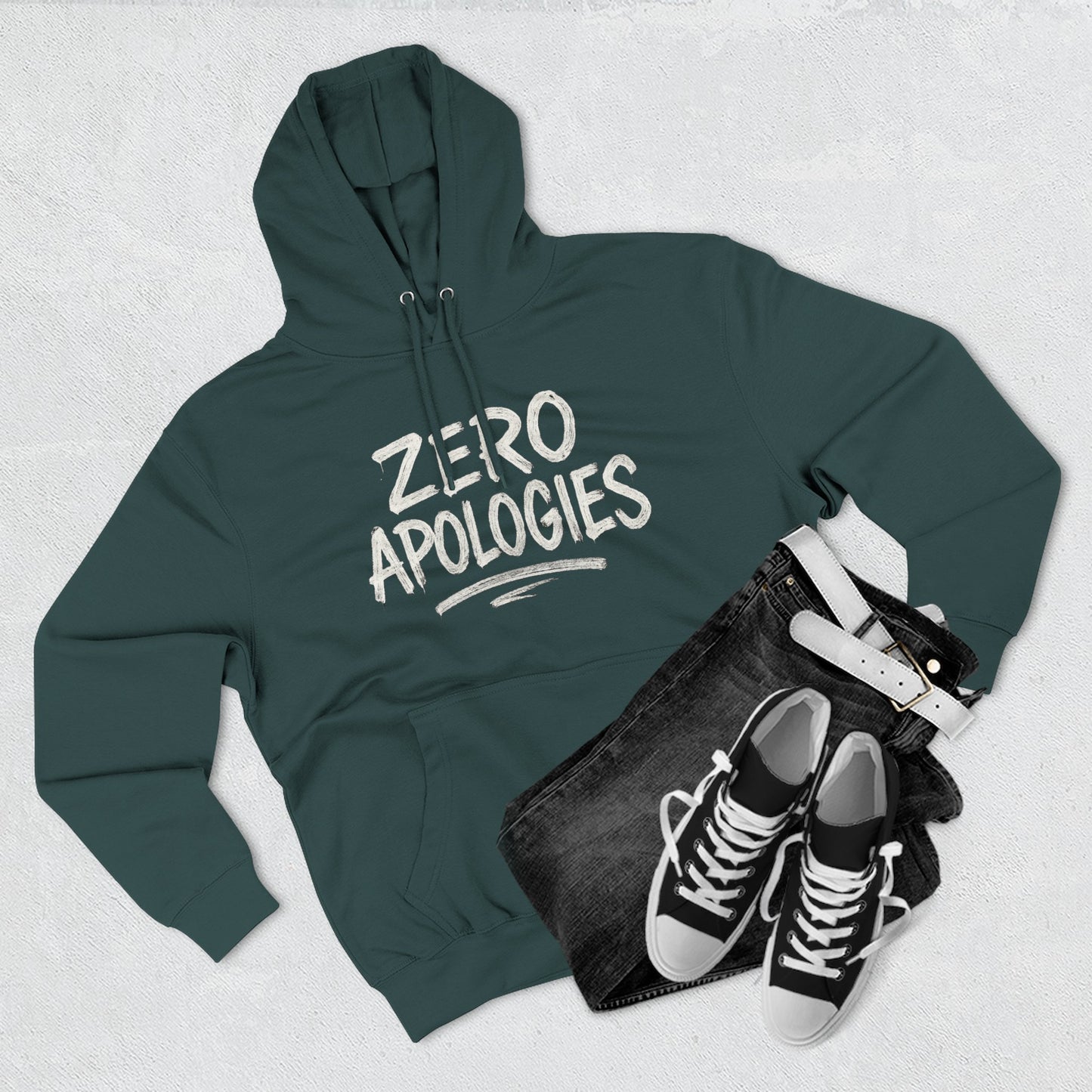 Zero Apologies Unisex Three-Panel Fleece Hoodie Afro Hair Black American T-shirt