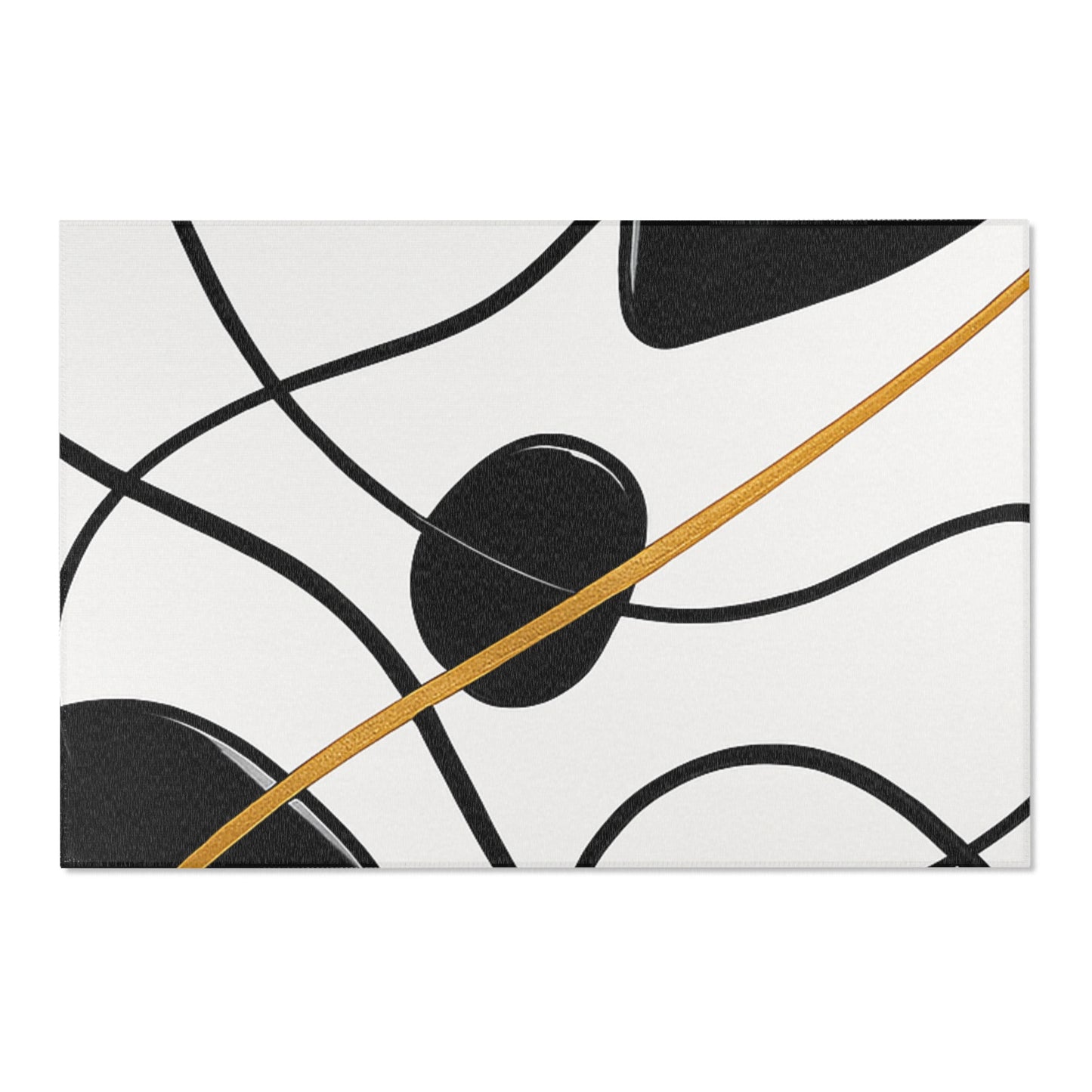 Modern Abstract Area Rug, Minimalist Home Decor, Living Room Mat, Boho Style Rug, Black and White Design
