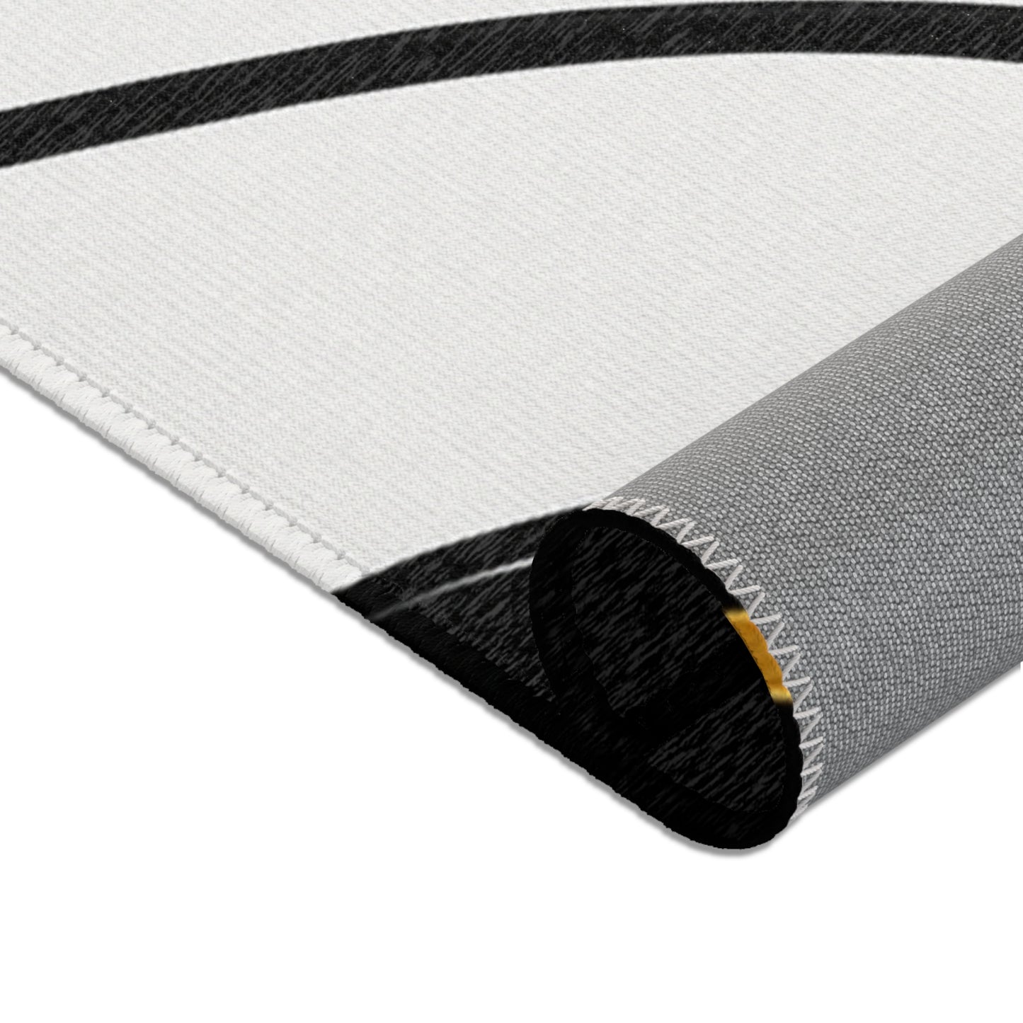 Modern Abstract Area Rug, Minimalist Home Decor, Living Room Mat, Boho Style Rug, Black and White Design