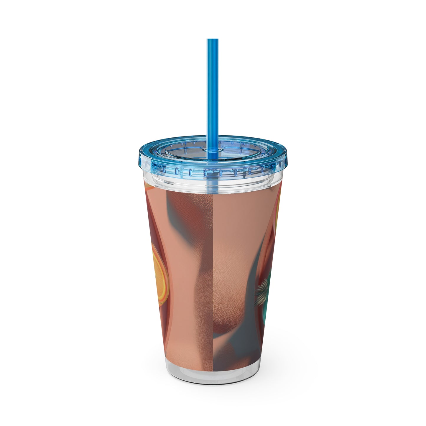 Colorful Sunsplash Tumbler with Straw, Drinkware for Summer, Travel Mug, Gift for Beach Lovers, Reusable Cup, Hydration Essential