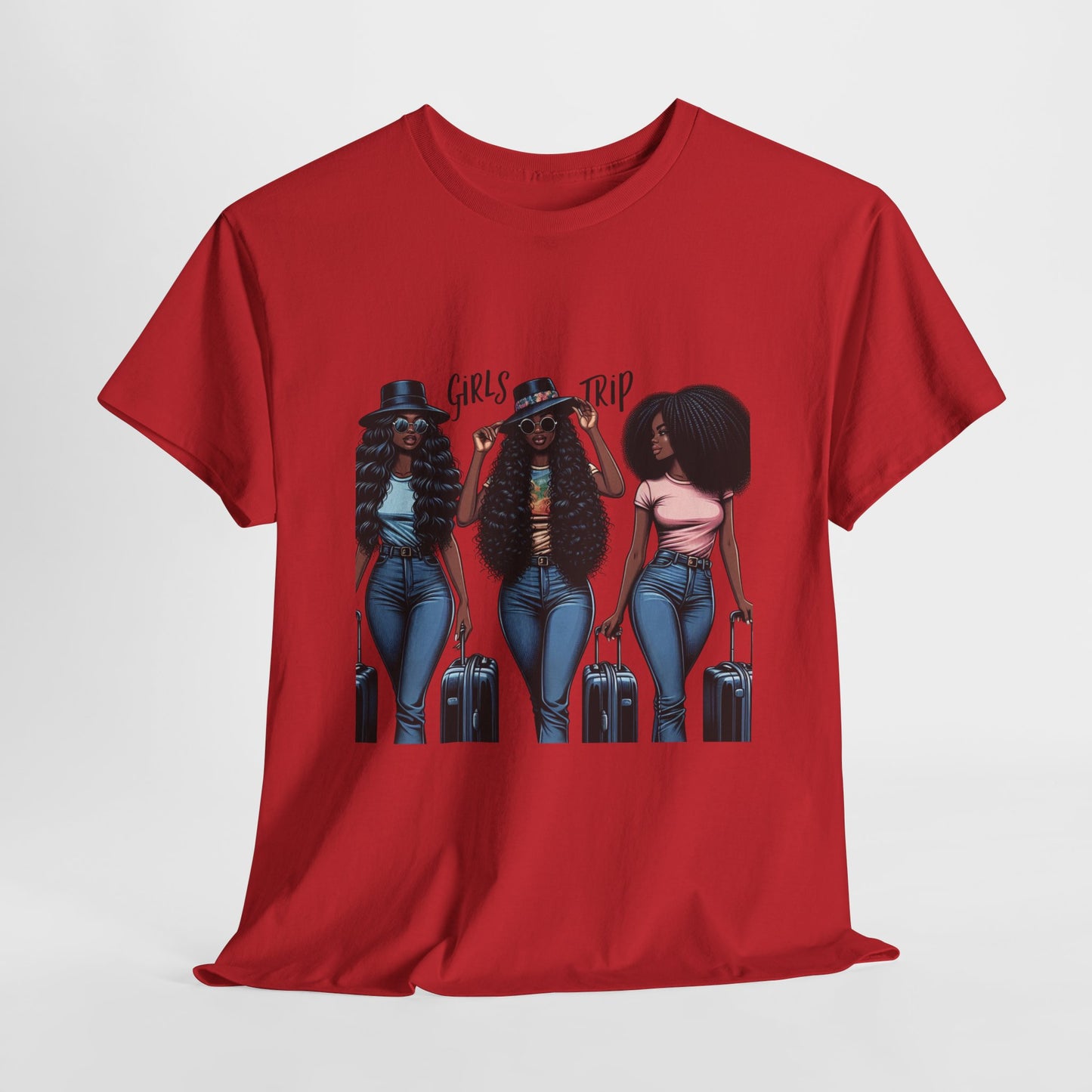 Girls Trip Casual Wear Gift for Locs Lovers Afro Hair Black American African Girl T-shirt