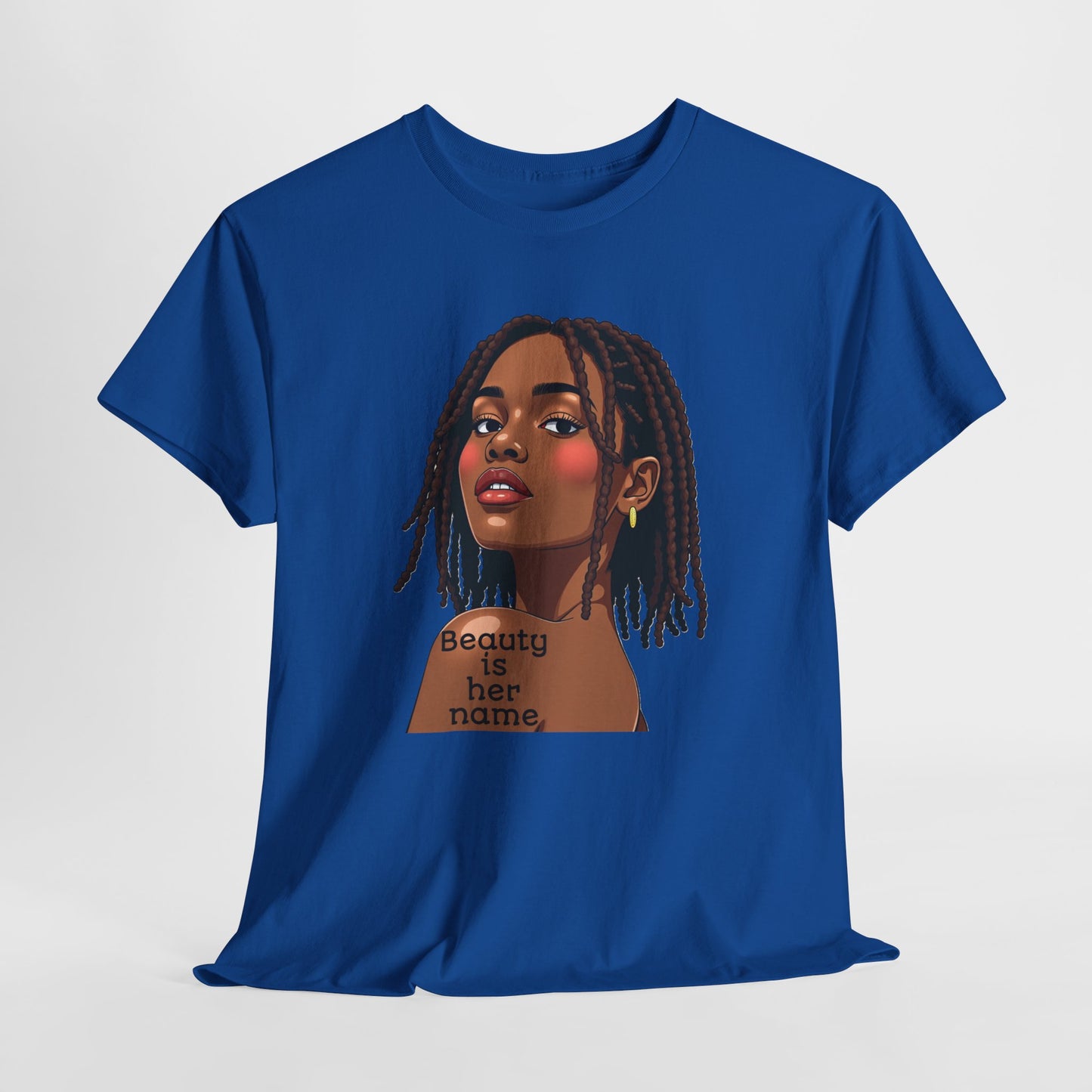 Beauty is Her Name Tee Casual Wear Gift for Locs Lovers Afro Hair Black American African Girl T-shirt