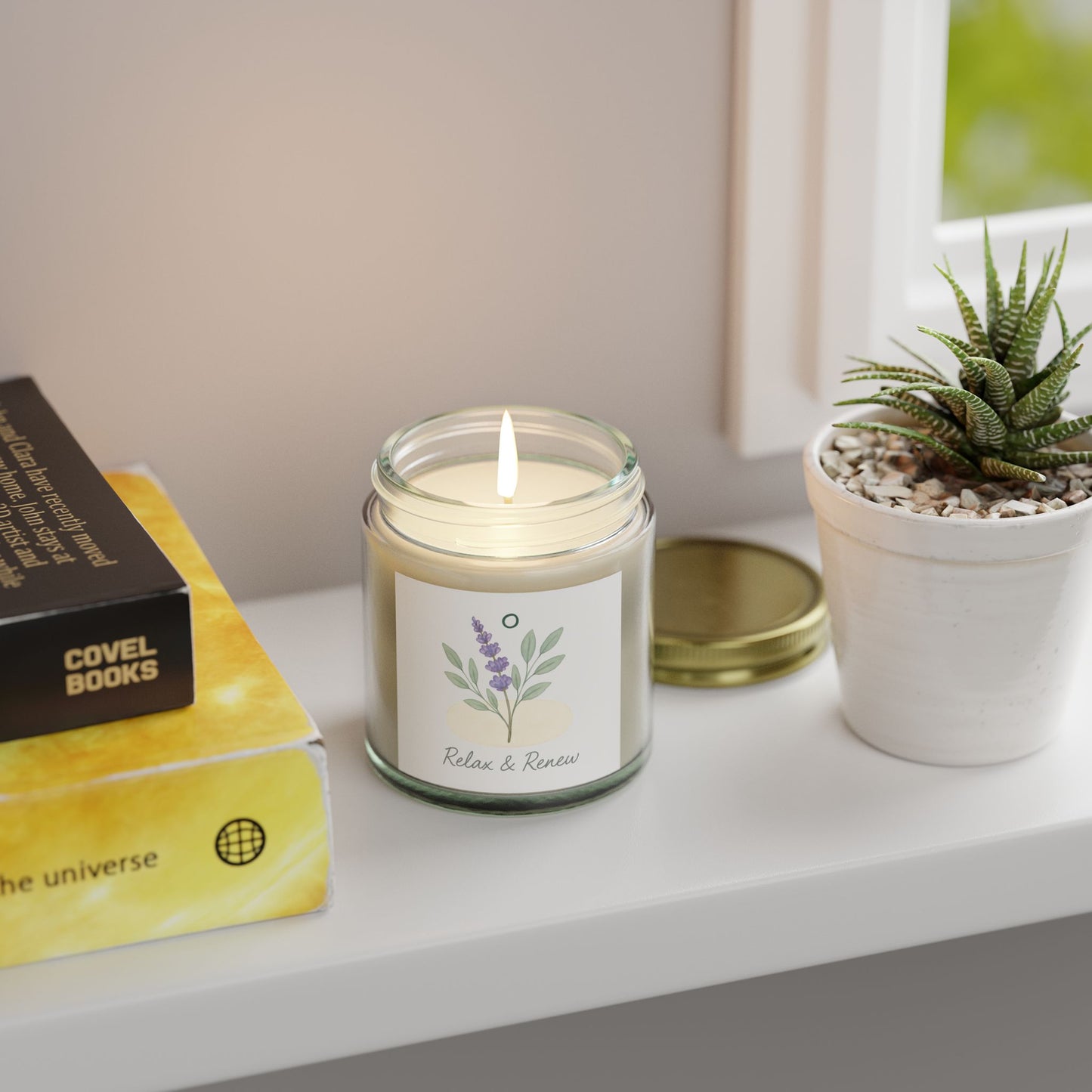Relax & Renew Scented Candle, Aromatherapy Candle, Lavender Candle, Eco-Friendly Candle, Gift for Self-Care, Home Decor