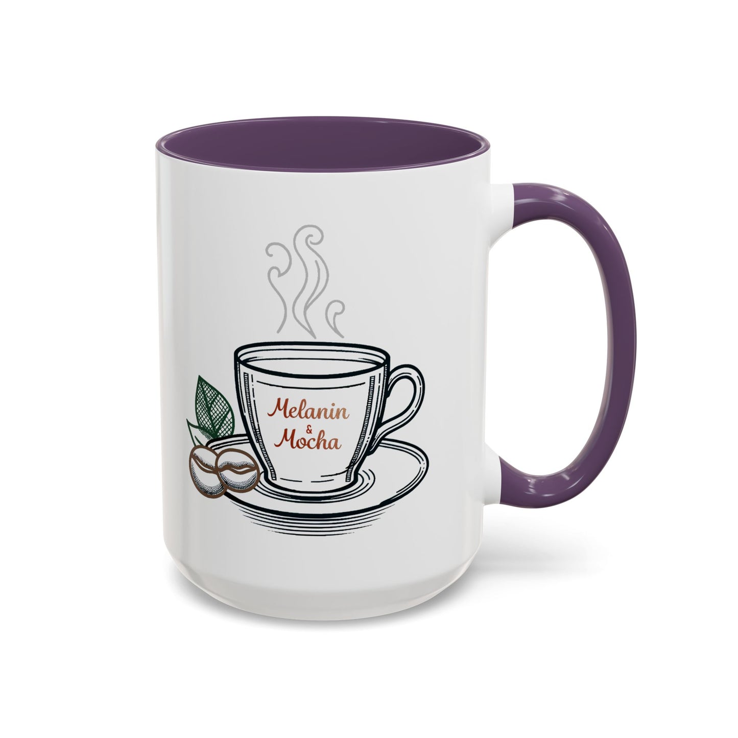 Melanin & Mocha Accent Coffee Mug, Gift for Coffee Lovers, Afro Hair Black American African Girl