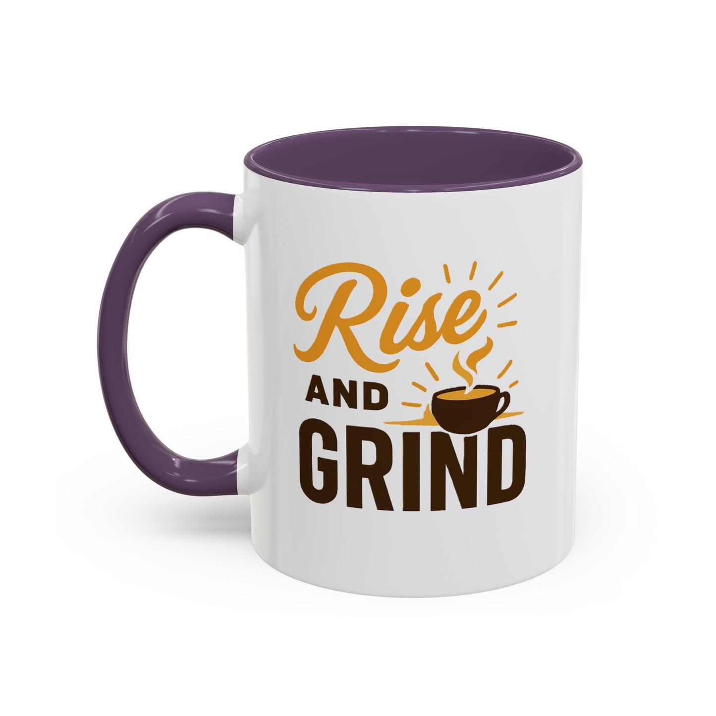 Coffee Lover's Motivational Mug | Rise and Grind for a Perfect Start, Gift for Baristas, Cozy Mornings, Home Office Decor, 11 & 15oz