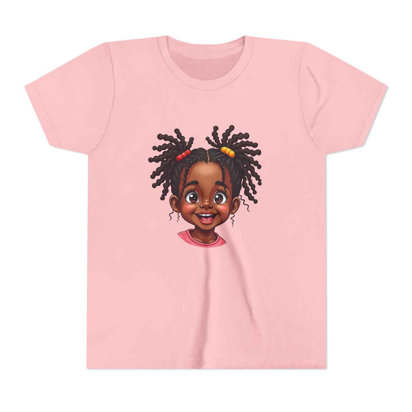 Adorable Girl Graphic Tee for Kids Casual Wear Gift for Locs Lovers Afro Hair Black American African Girl T-shirt