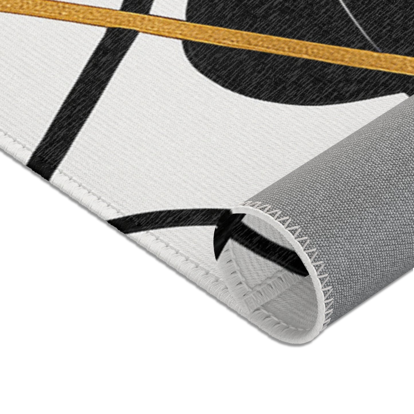 Modern Abstract Area Rug, Minimalist Home Decor, Living Room Mat, Boho Style Rug, Black and White Design