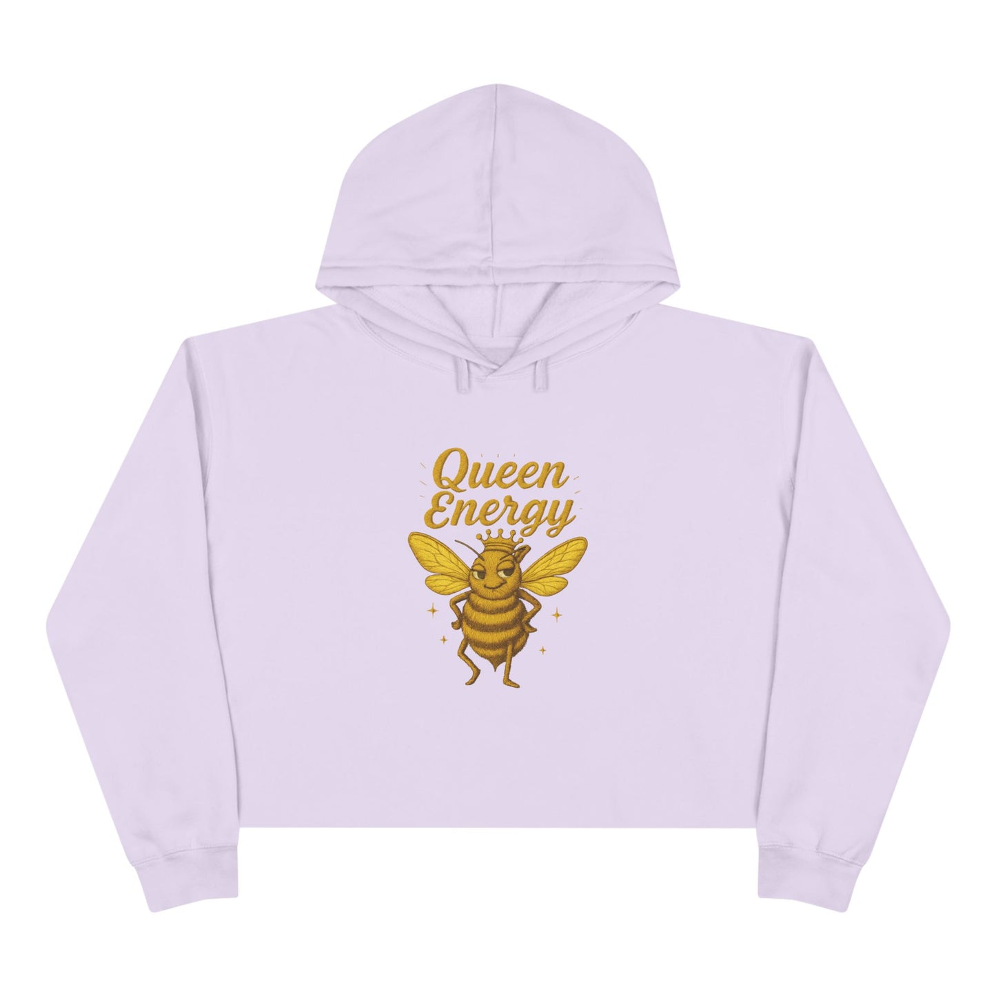 Queen Energy Crop Hoodie, Empowering Streetwear, Bee Inspired Apparel, Perfect for Gifts, Fashion Forward, Casual Style