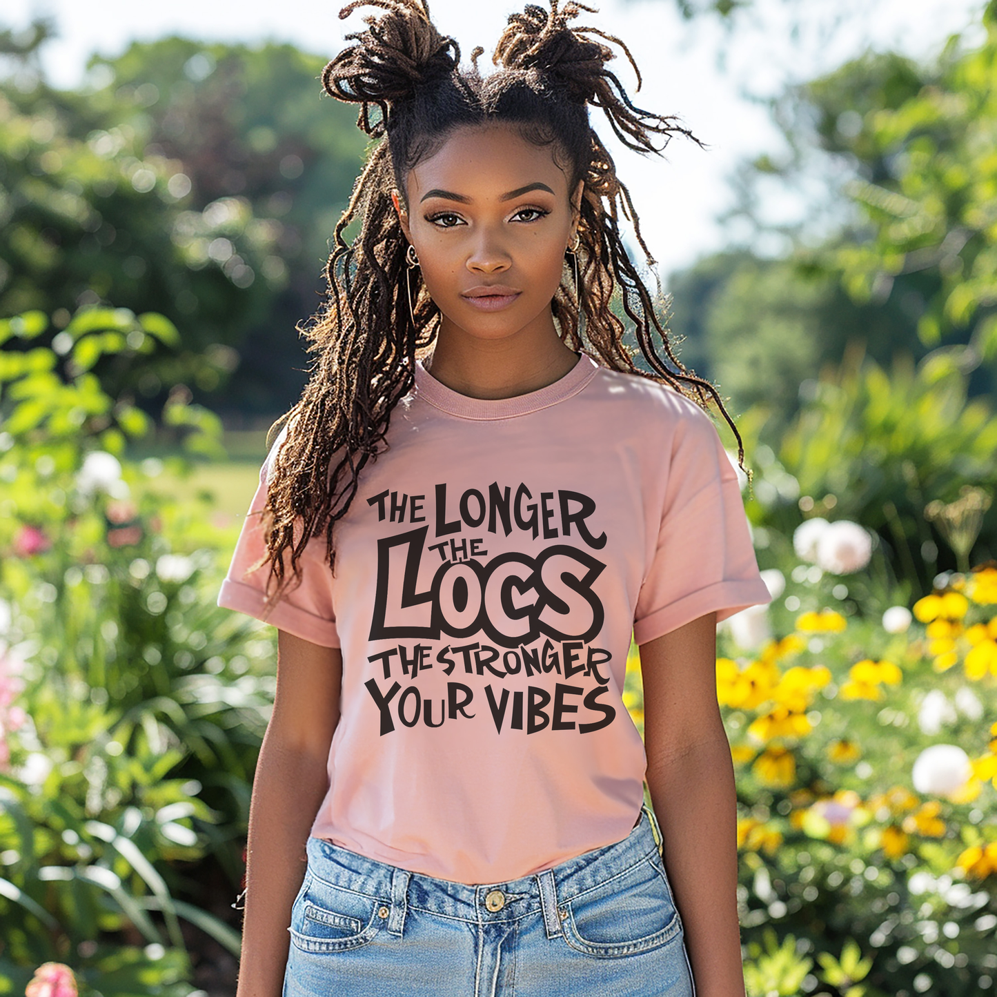 Vibes T-shirt Casual Wear Gift for Locs Lovers Afro Hair Black American African Girl T-shirt