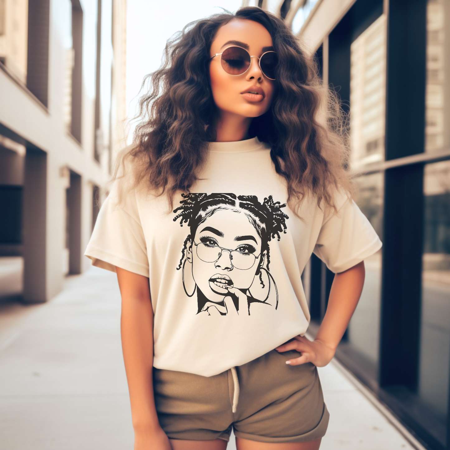 Bold Expression T-shirt Casual Wear Gift for Locs Lovers Afro Hair Black American African Girl T-shirt