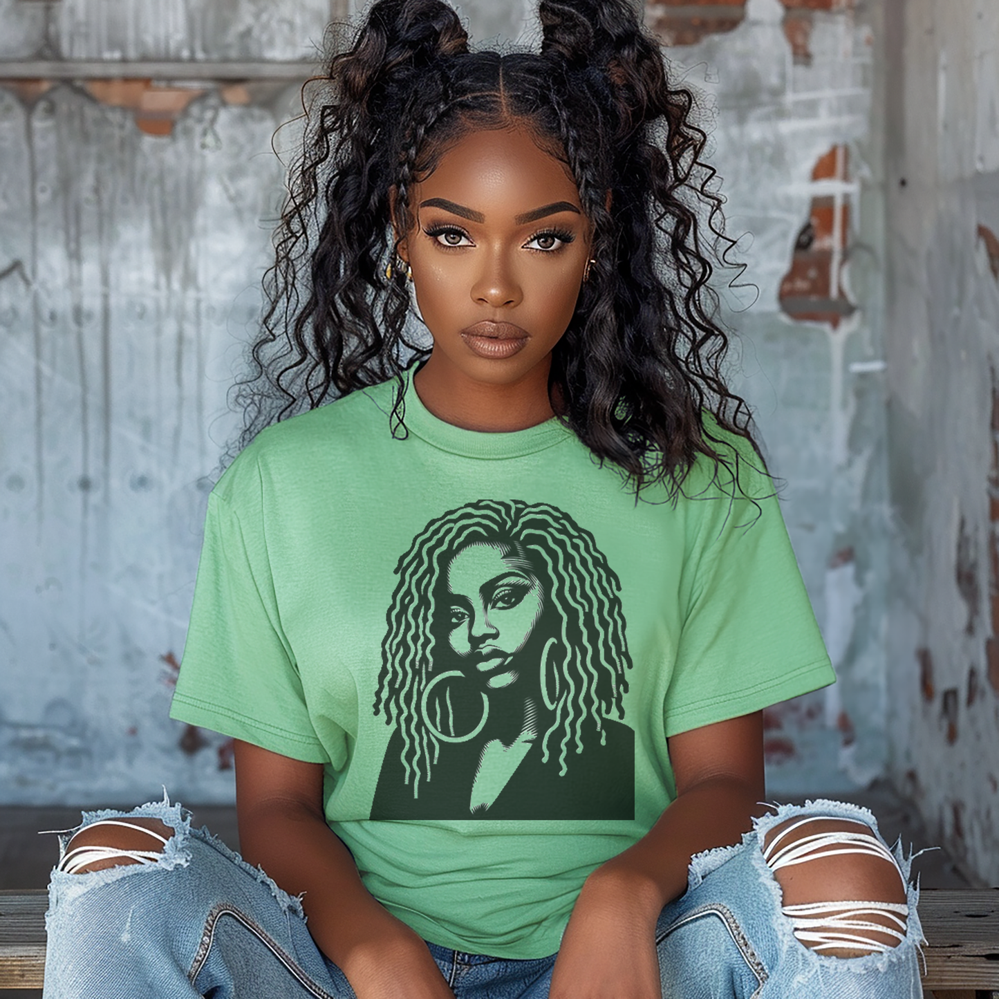 Elegant Strength T-Shirt Casual Wear Gift for Locs Lovers Afro Hair Black American African Girl T-shirt