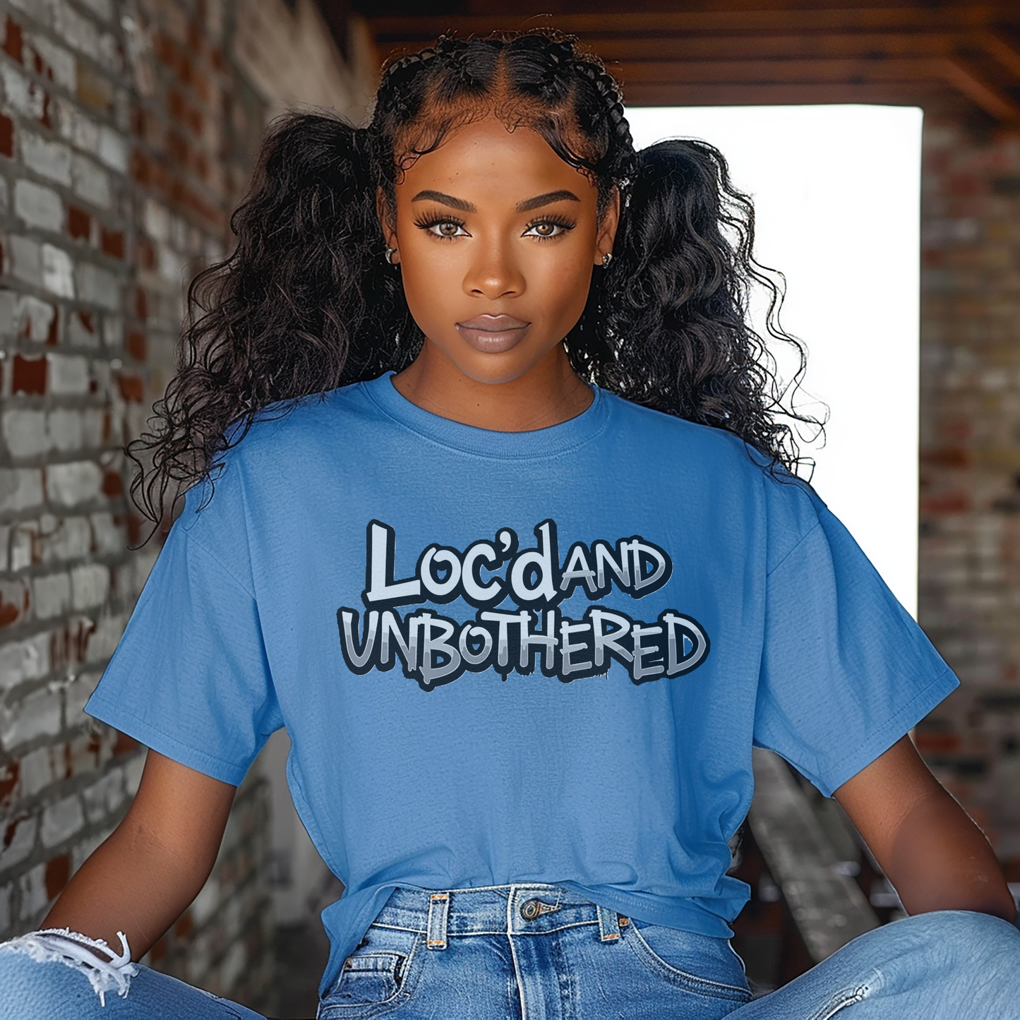 Loc’d and Unbothered T-shirt Casual Wear Gift for Locs Lovers Afro Hair Black American African Girl T-shirt