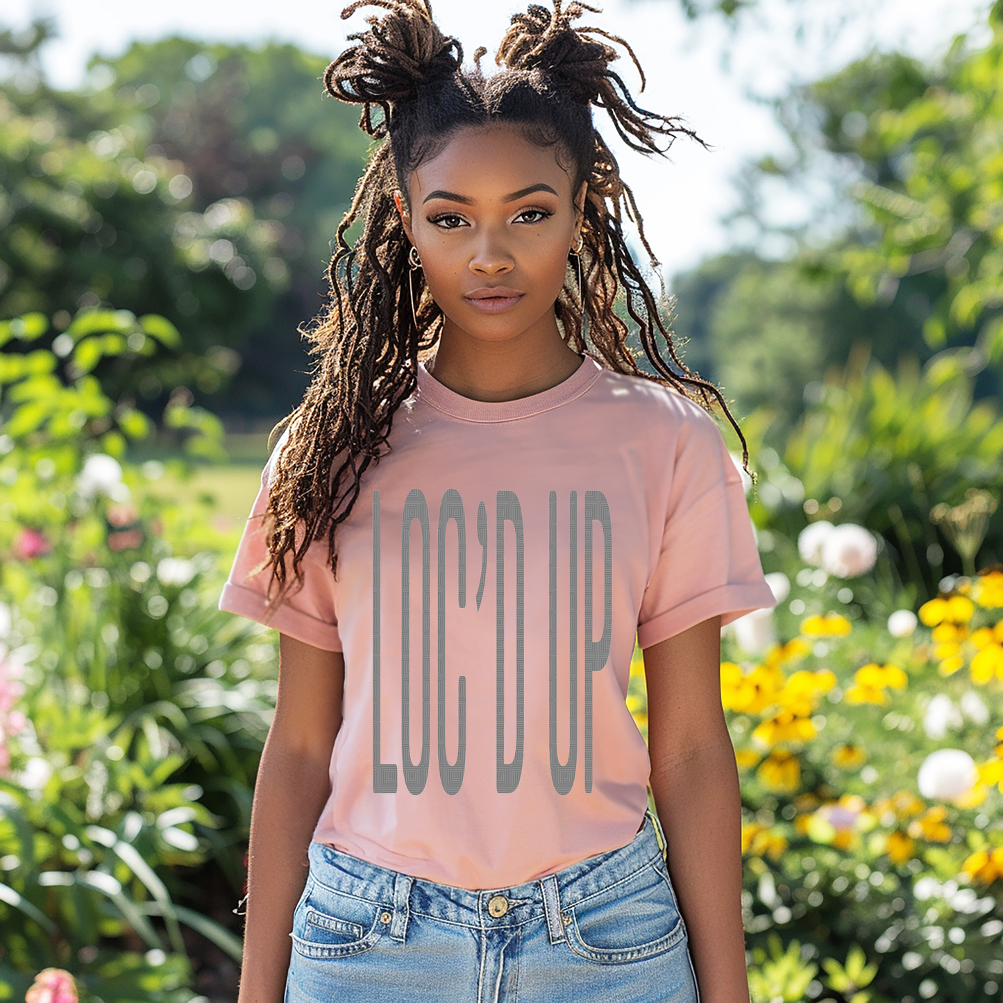 Locd Up Graphic Shirt Casual Wear Gift for Locs Lovers Afro Hair Black American African Girl T-shirt