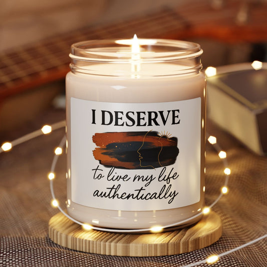 I Am Deserving Inspirational Scented Soy Candle, Authentic Living, Self-Love, Mindfulness Gift, Home Decor, Relaxation