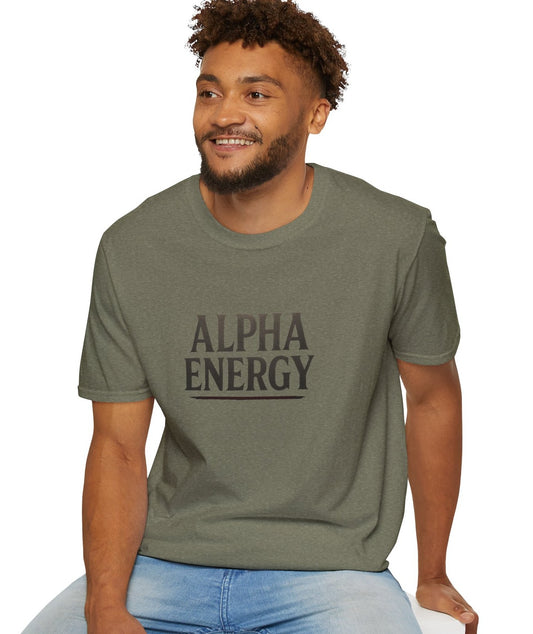 Energetic Alpha Unisex T-Shirt. Casual Wear Gift, Afro Hair Black American African Man T-shirt