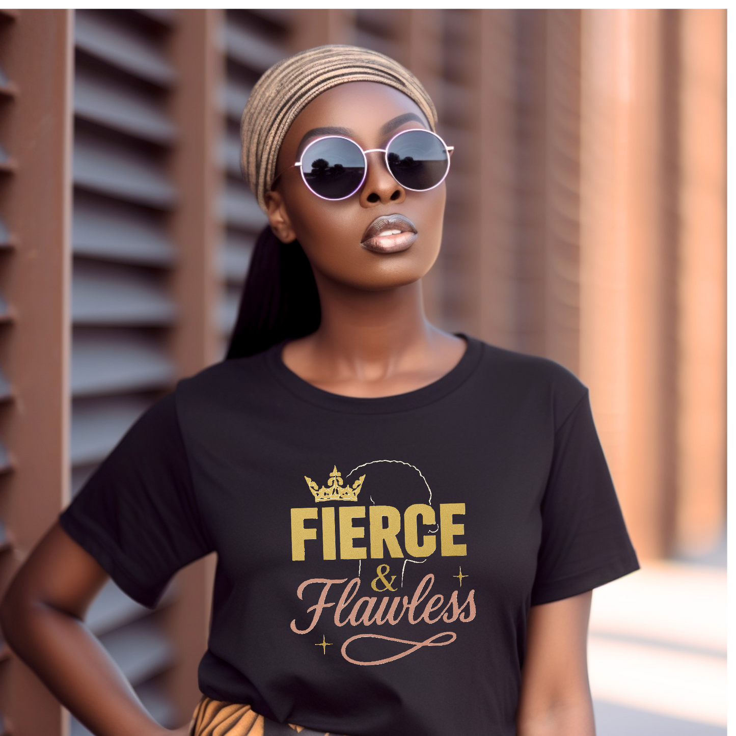 Fierce and Flawless Tee, Unisex Cotton T-Shirt, Casual Wear Gift for Afro Hair Black American African Girl T-shirt