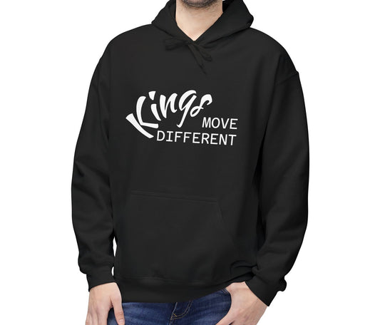 Kings Move Different Unisex Fleece Hoodie, Cozy Sweatshirt, Casual Style, Perfect for Everyday Wear
