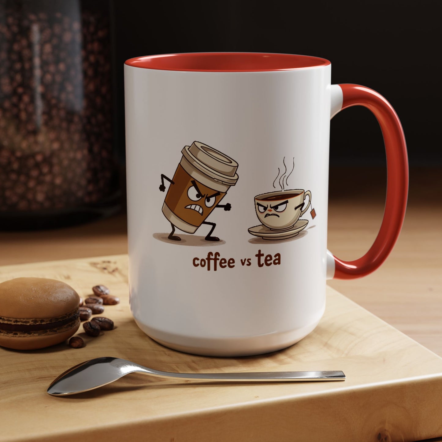 Coffee vs Tea Humorous Accent Mug. 11oz & 15oz. Perfect Gift for Coffee Lovers