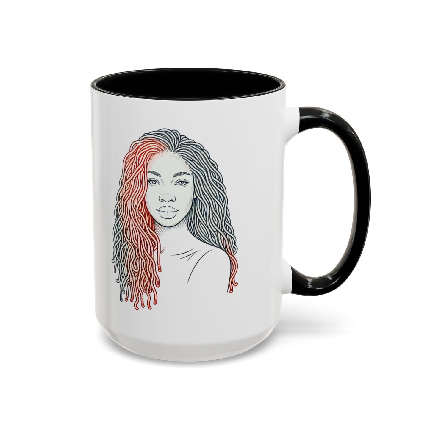 Artistic Accent Coffee Mug. Afrocentric Gift Afro Hair Black American African Girl