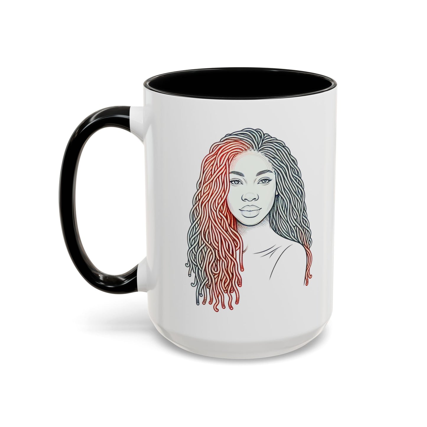 Artistic Accent Coffee Mug. Afrocentric Gift Afro Hair Black American African Girl