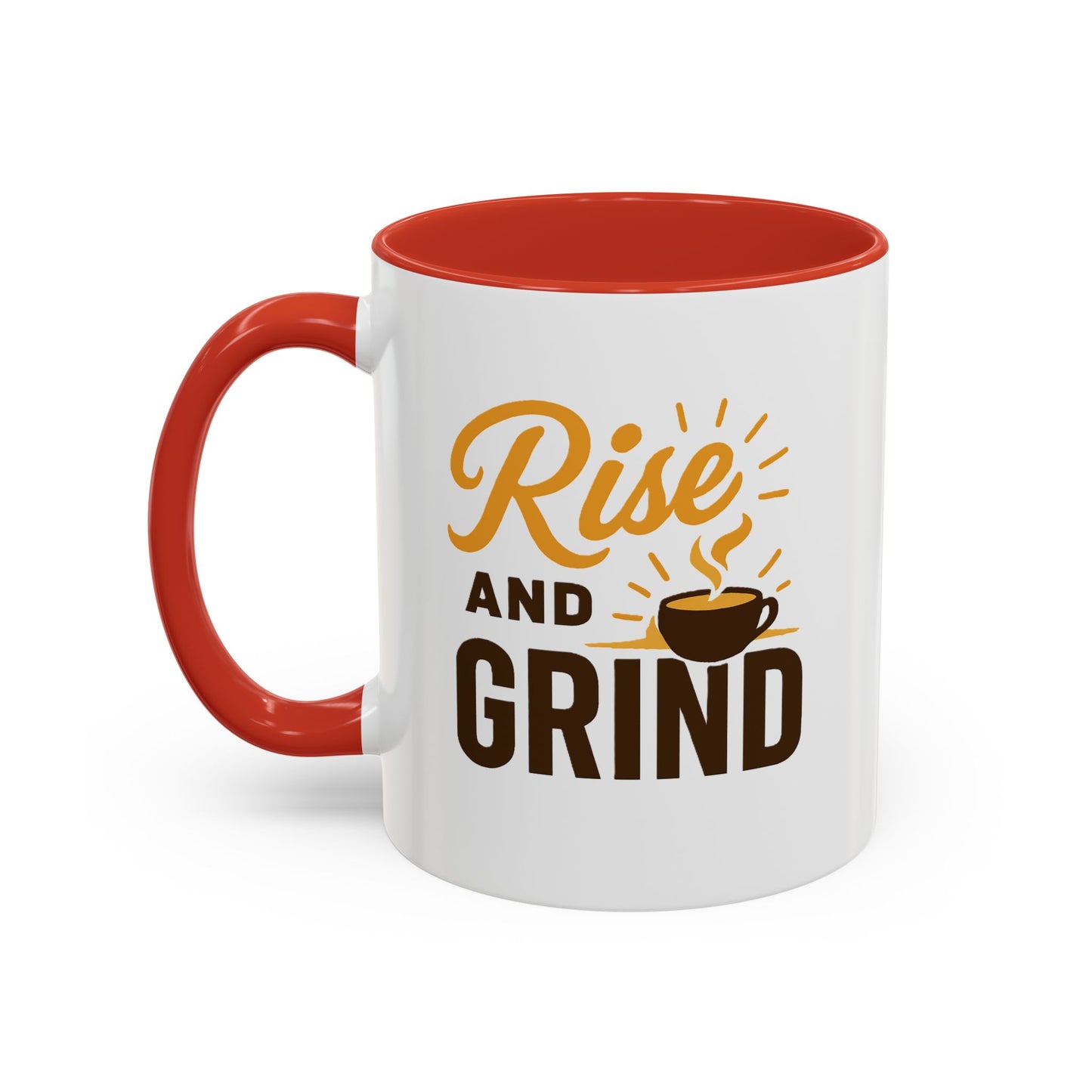 Coffee Lover's Motivational Mug | Rise and Grind for a Perfect Start, Gift for Baristas, Cozy Mornings, Home Office Decor, 11 & 15oz
