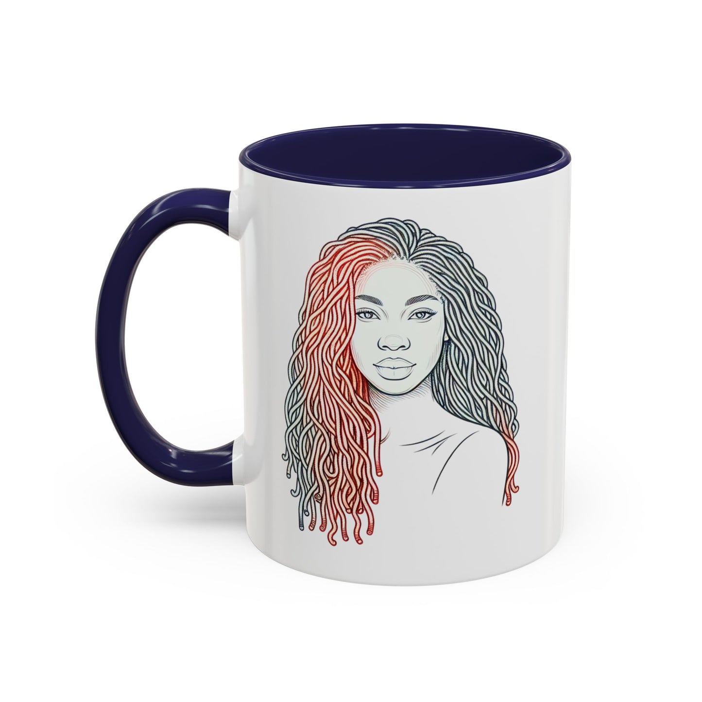 Artistic Accent Coffee Mug. Afrocentric Gift Afro Hair Black American African Girl