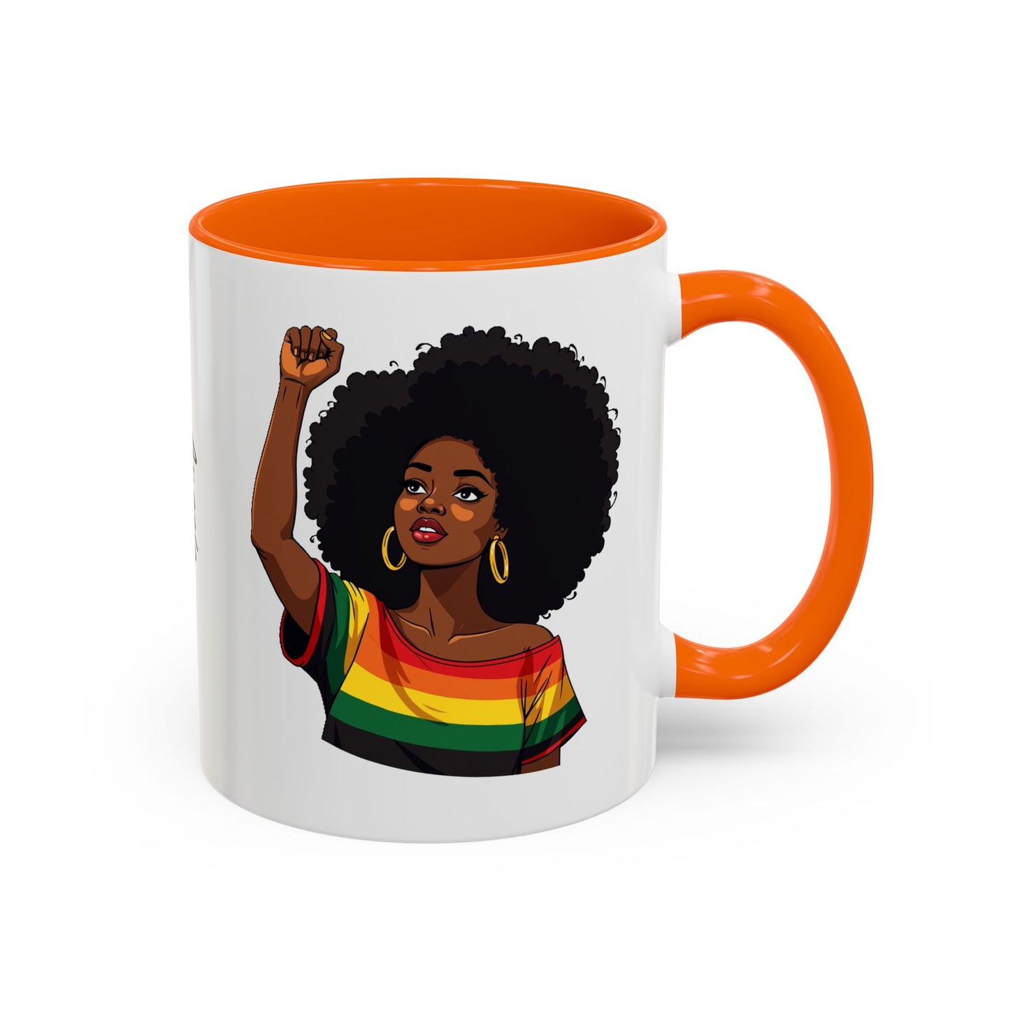 Empowered Black Woman Personalized Coffee Mug. Afro Hair Black American African Girl