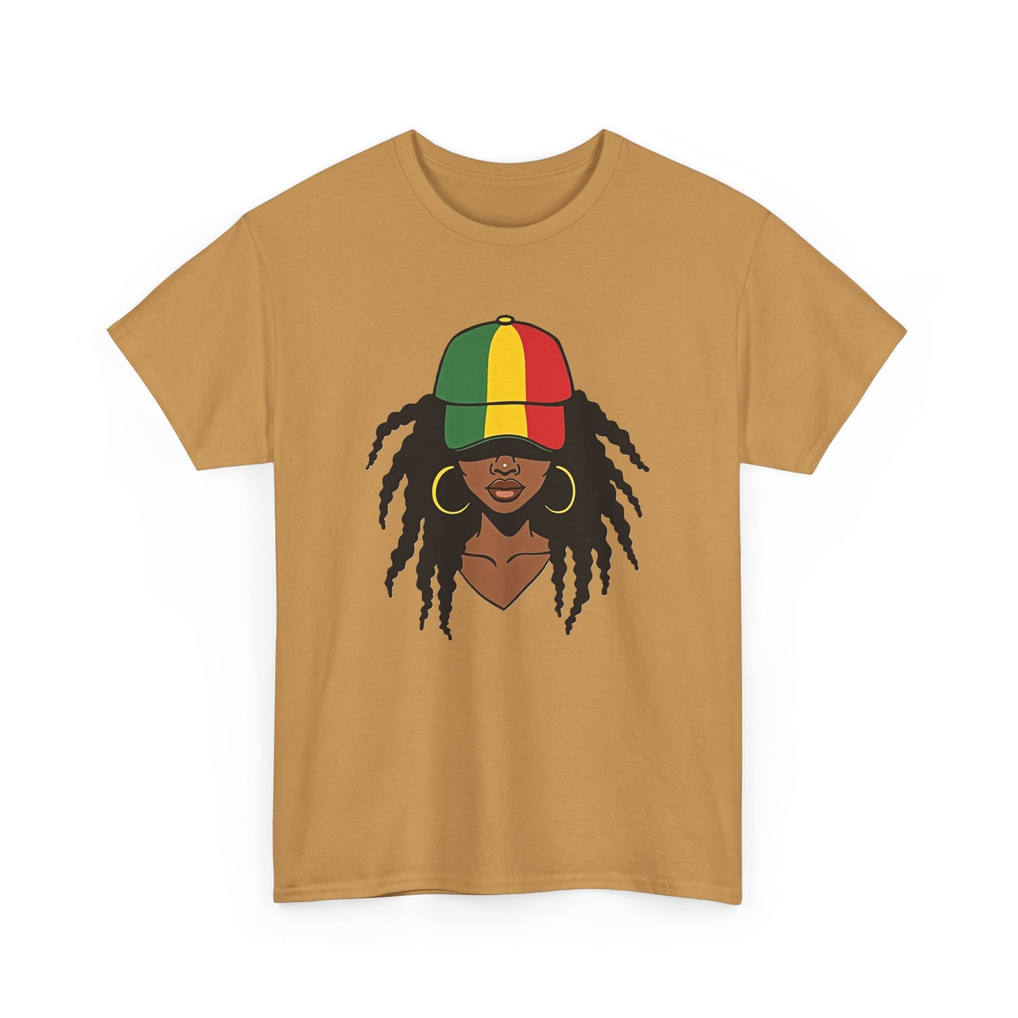 Reggae Vibes Afro Hair Black American African Girl T-shirt