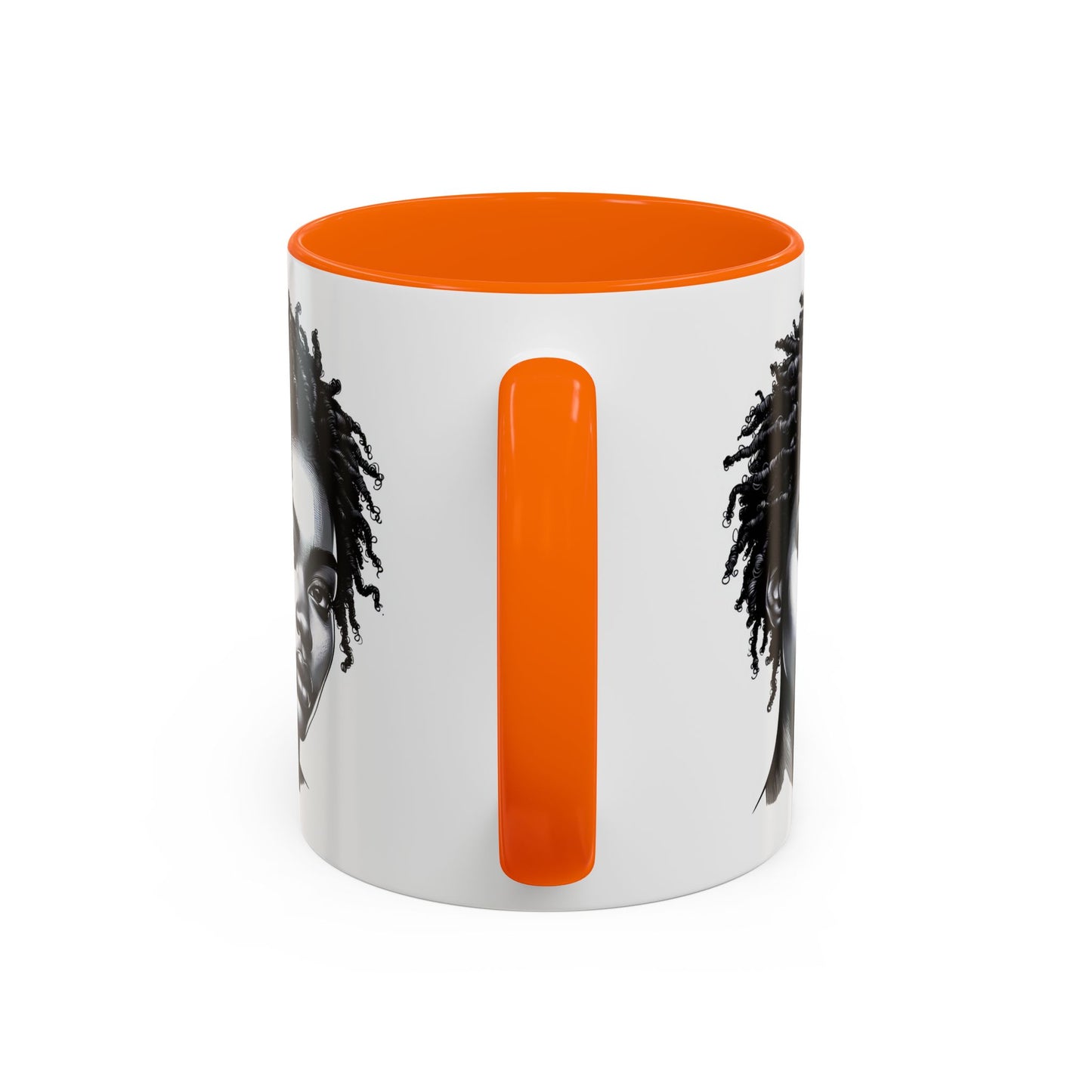 Afrocentric Accent Coffee Mug, Artistic Mug for Home, Unique Gift for Her, Afro Hair Black American African Girl