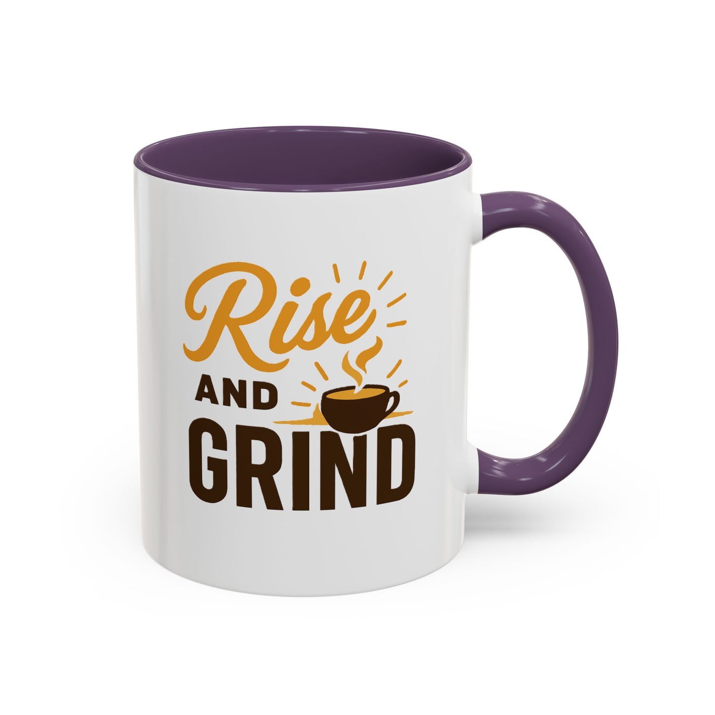 Coffee Lover's Motivational Mug | Rise and Grind for a Perfect Start, Gift for Baristas, Cozy Mornings, Home Office Decor, 11 & 15oz